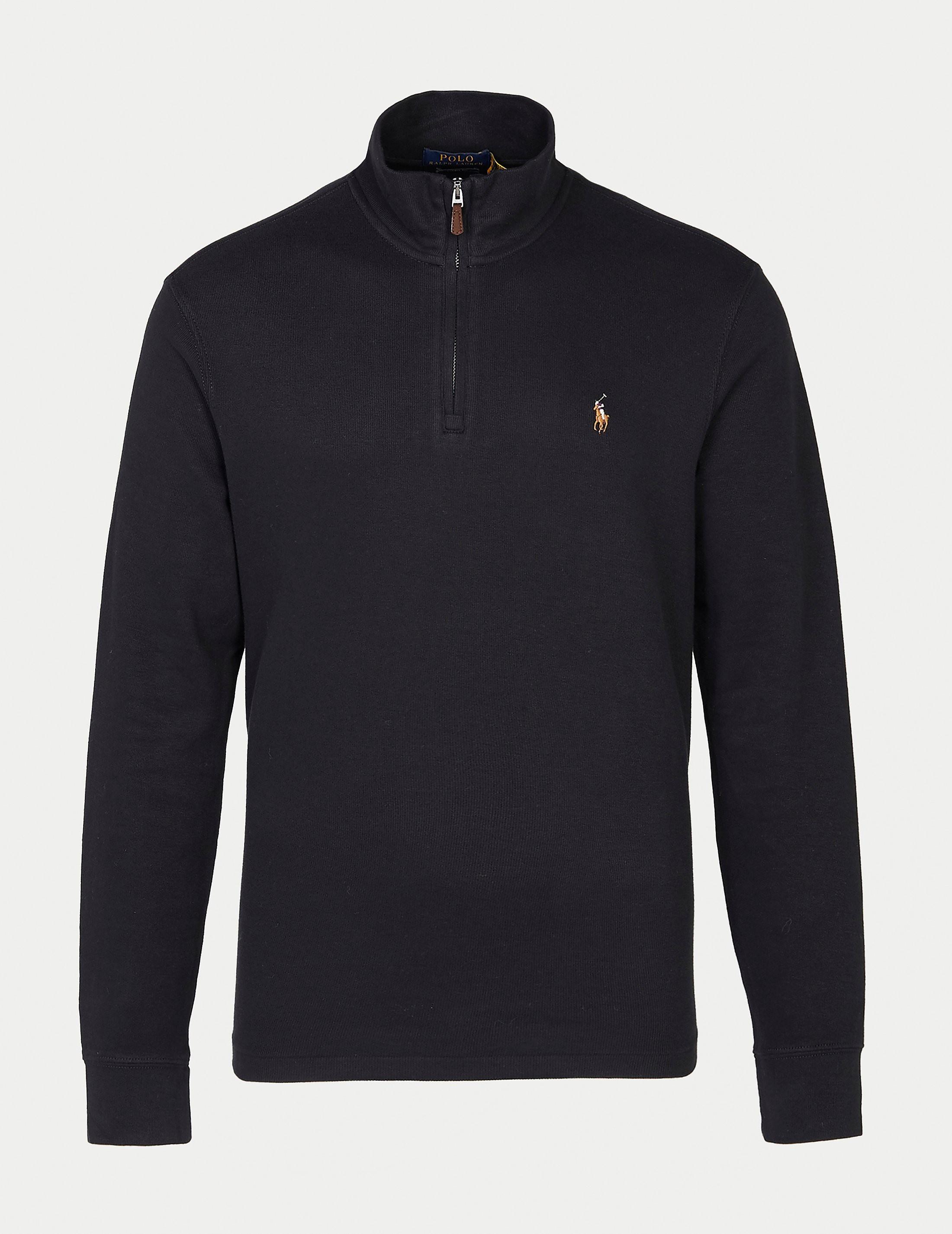 polo ralph lauren french ribbed half zip sweatshirt