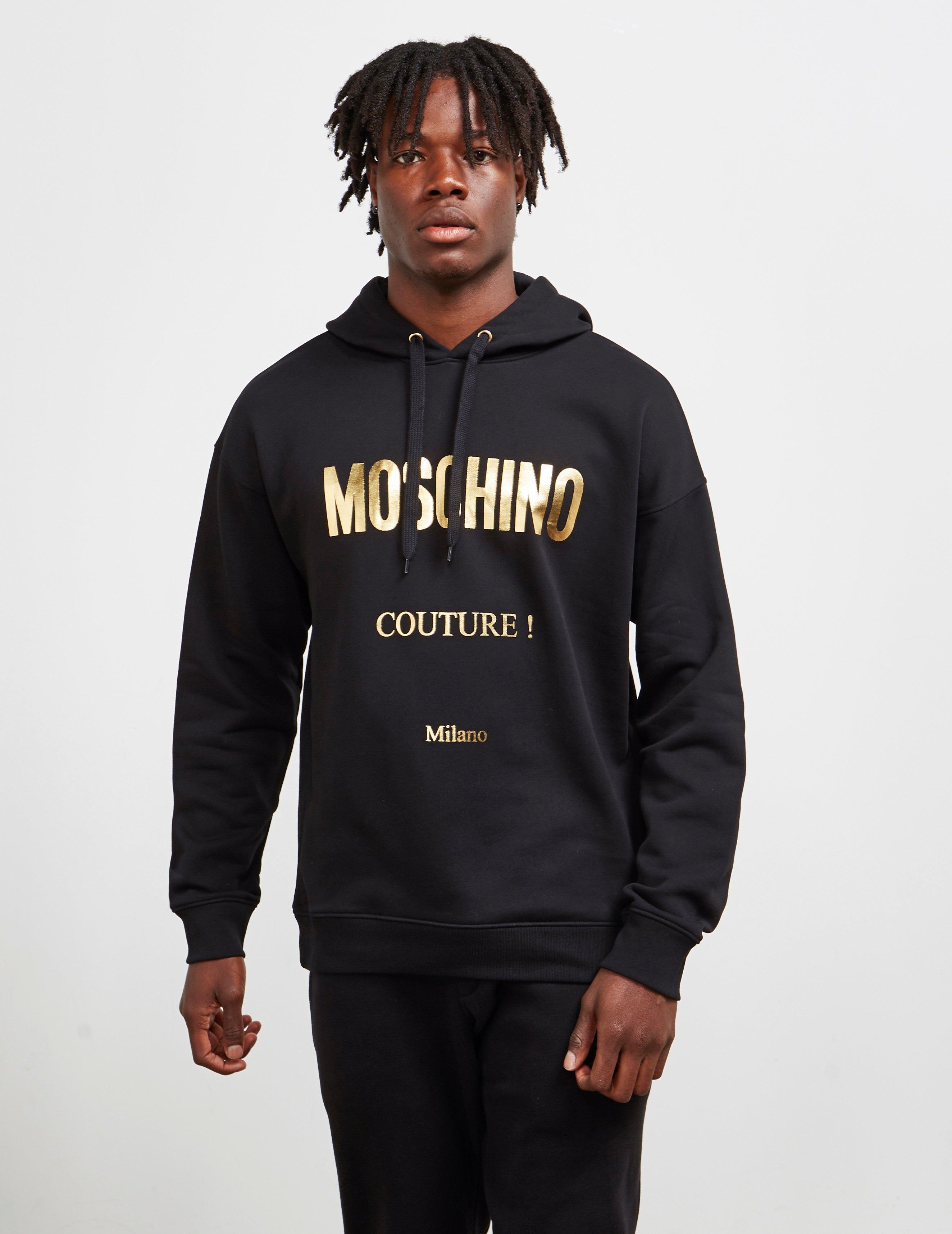 Moschino Gold Logo Hoodie Black for Men | Lyst