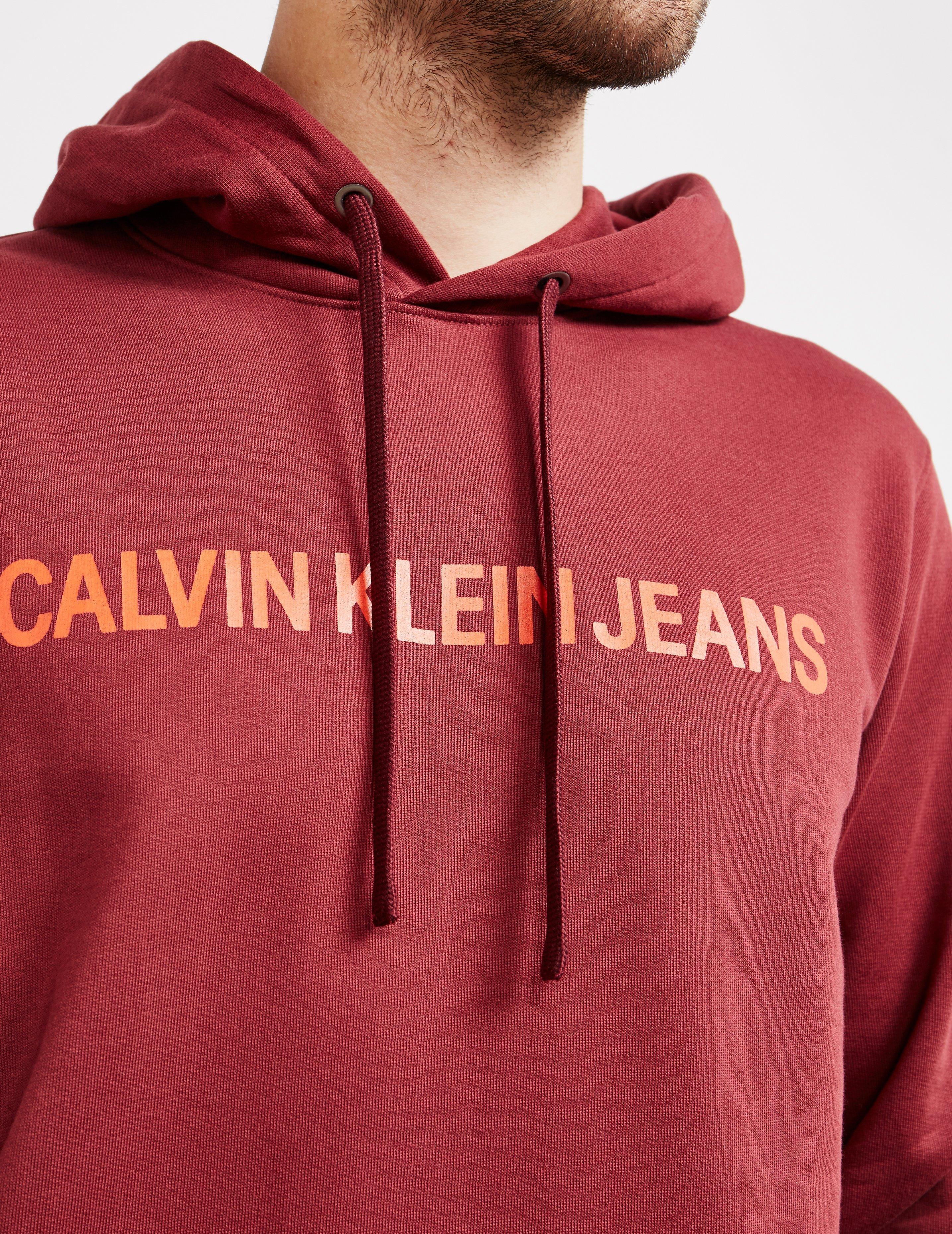 Calvin Klein Cotton Institutional Overhead Hoodie Burgundy/burgundy in Red  for Men - Lyst