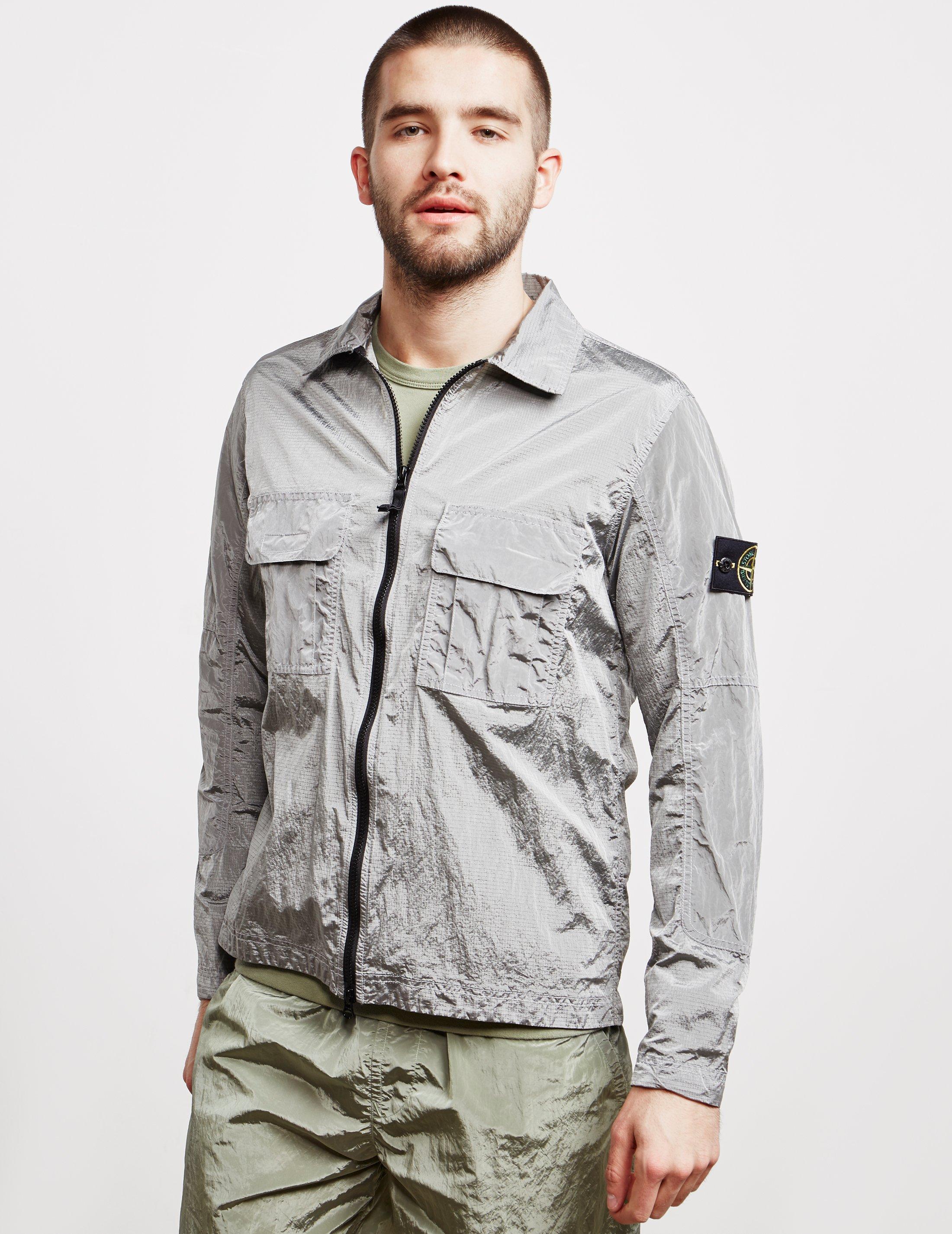 Stone Island Synthetic Nylon Metal Overshirt Grey in Gray for Men | Lyst