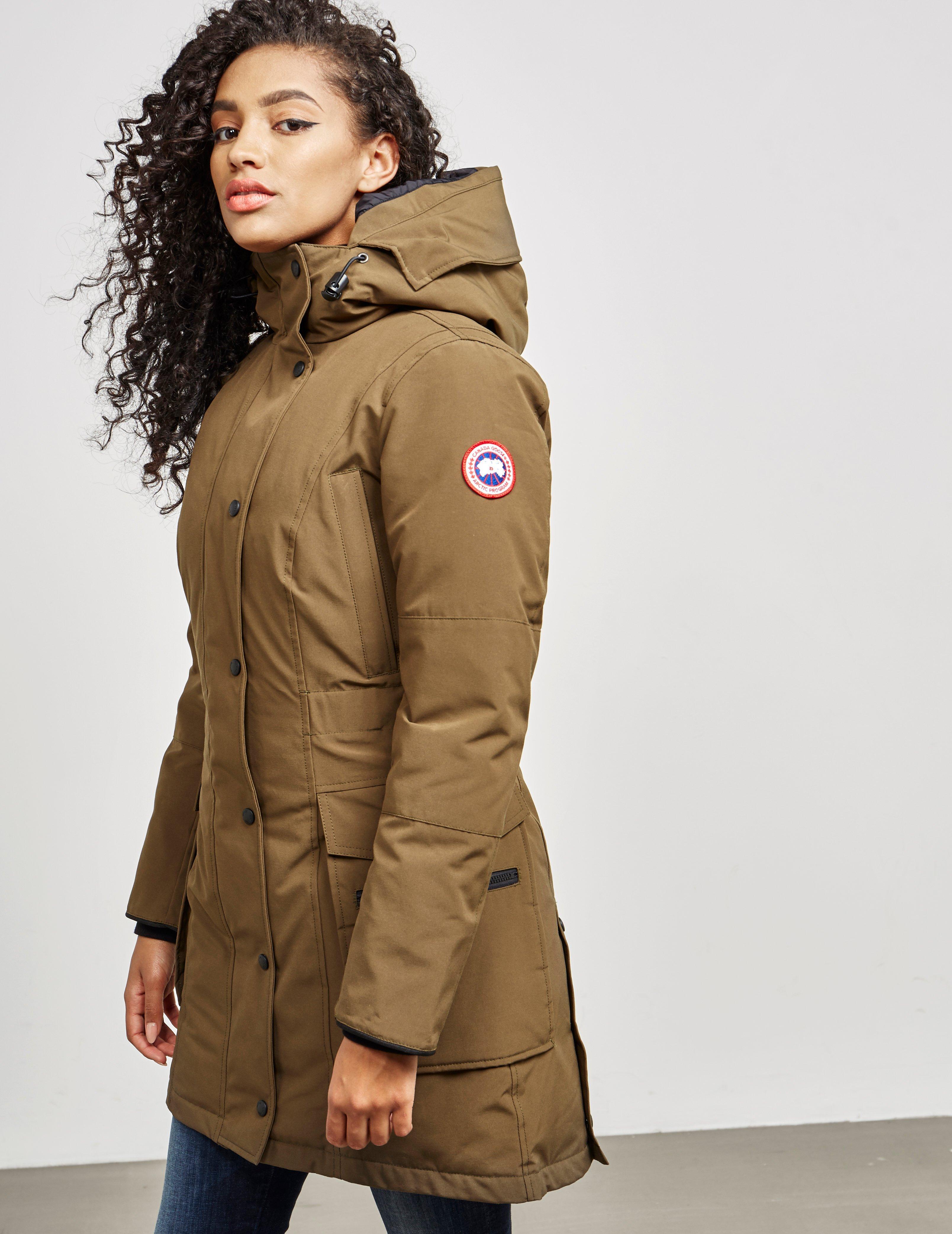Canada Goose Goose Womens Kinley Parka Padded Jacket Khaki in Natural ...