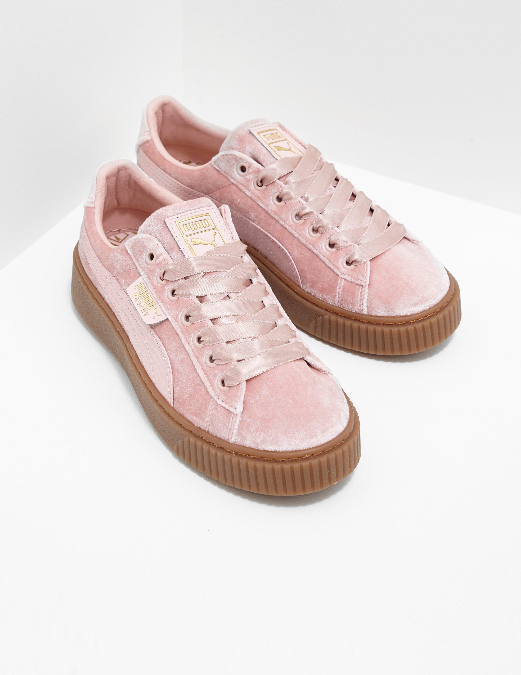 puma pink velvet shoes