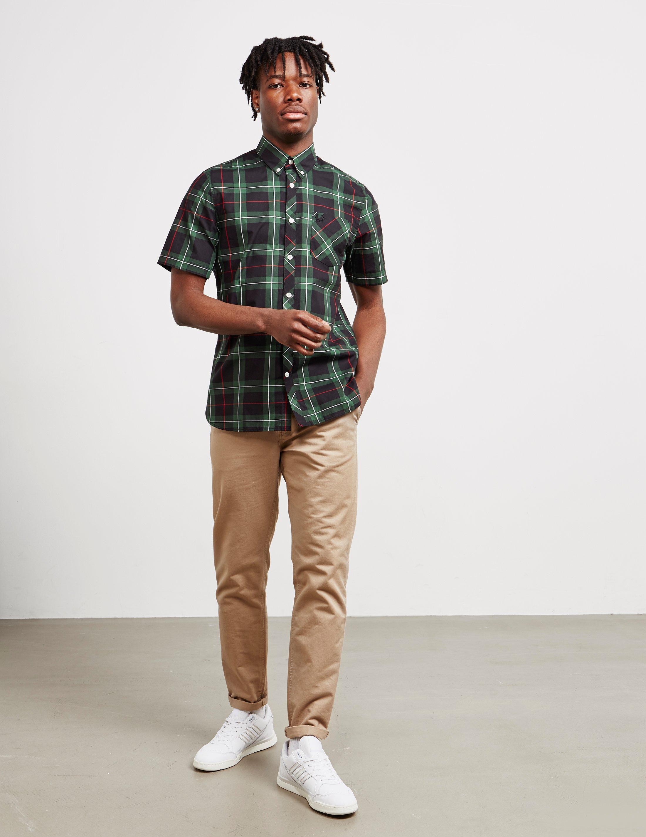 fred perry tartan shirt short sleeve