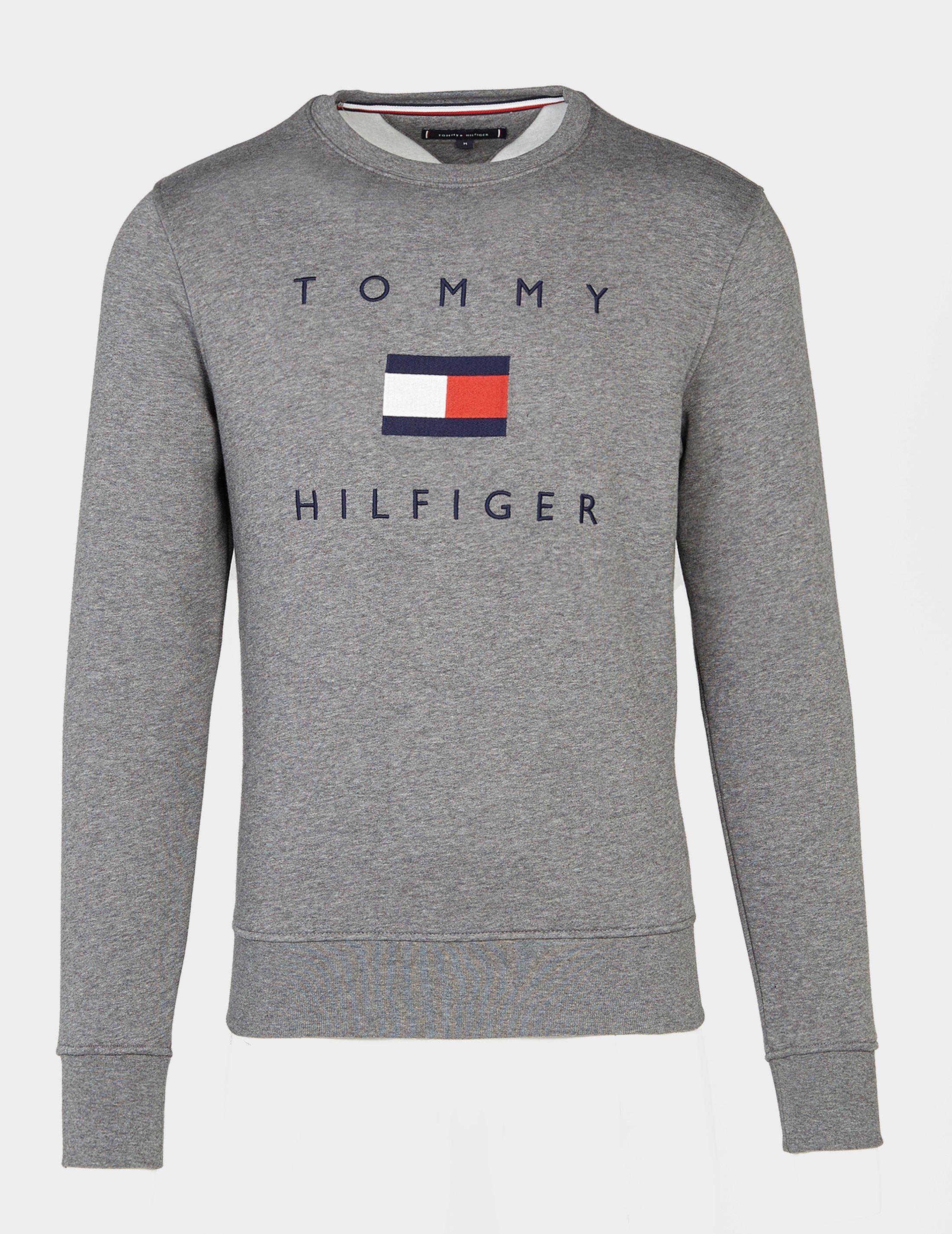 Tommy Hilfiger Flag Crew Sweatshirt Grey/grey in Gray for Men - Lyst