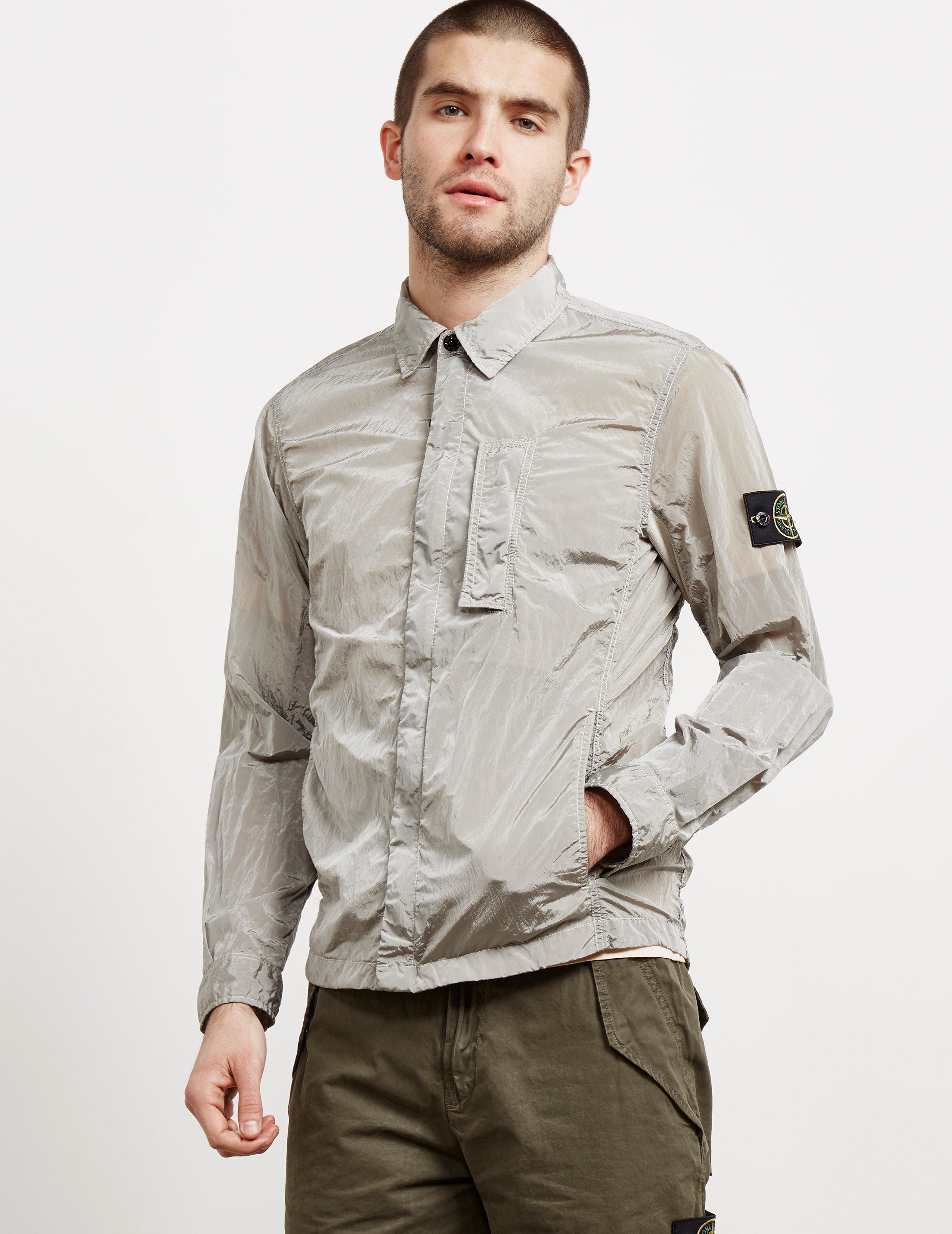 Stone Island Mens Nylon Metal Overshirt Grey in Gray for Men | Lyst