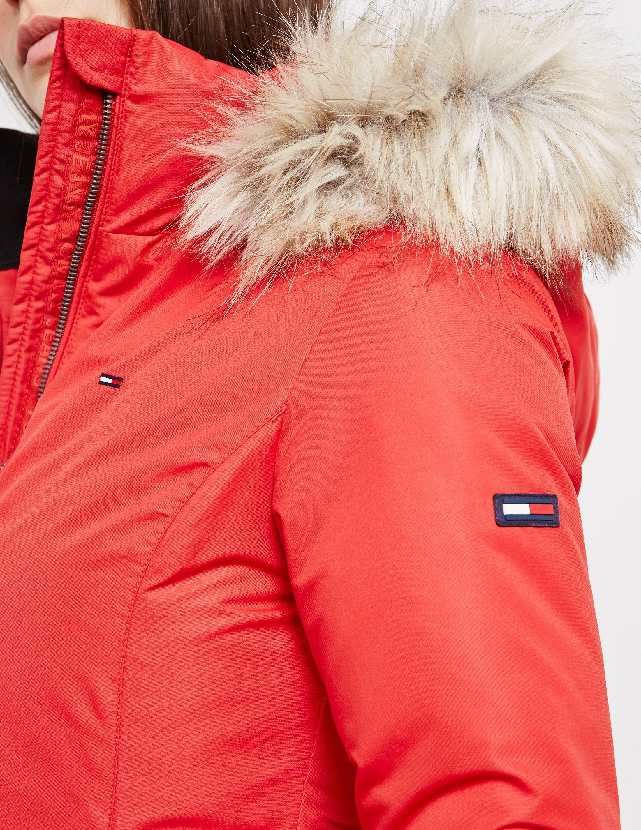 tommy hilfiger down jacket red