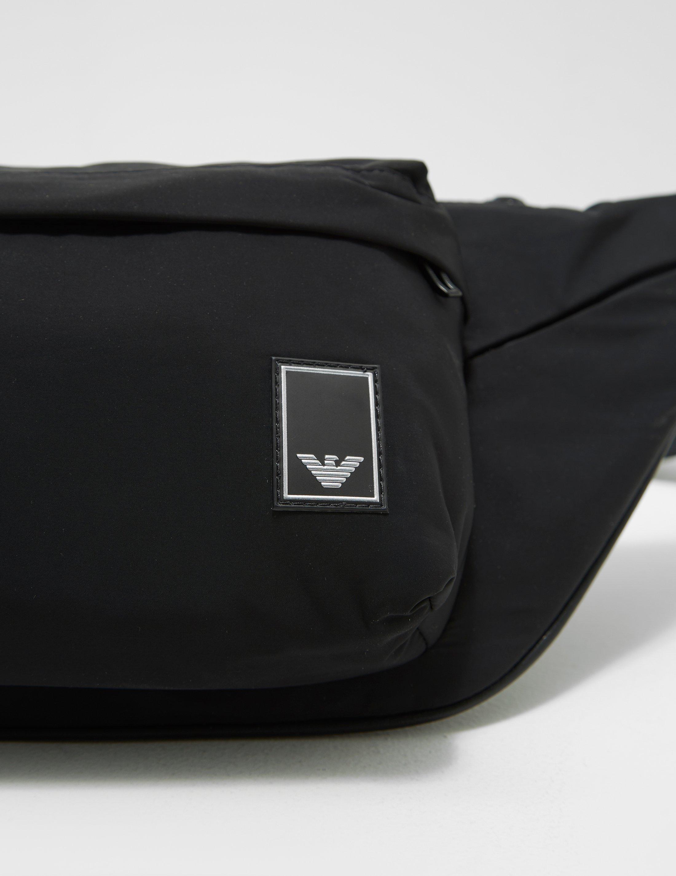 Emporio Armani Synthetic Patch Logo Bum Bag Black/black for Men - Lyst