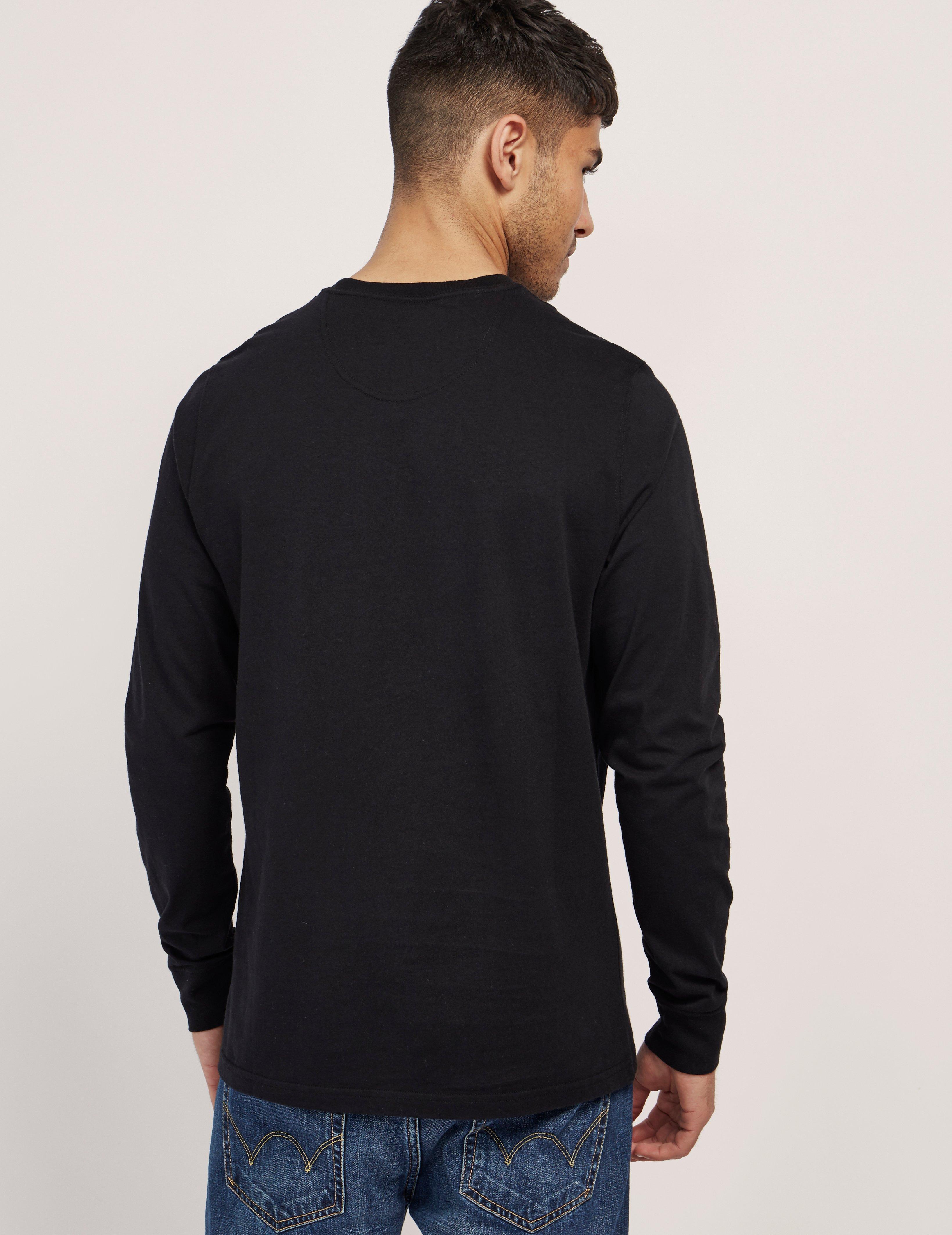 Lyst - Barbour International Small Logo Long Sleeve T-shirt in Black ...
