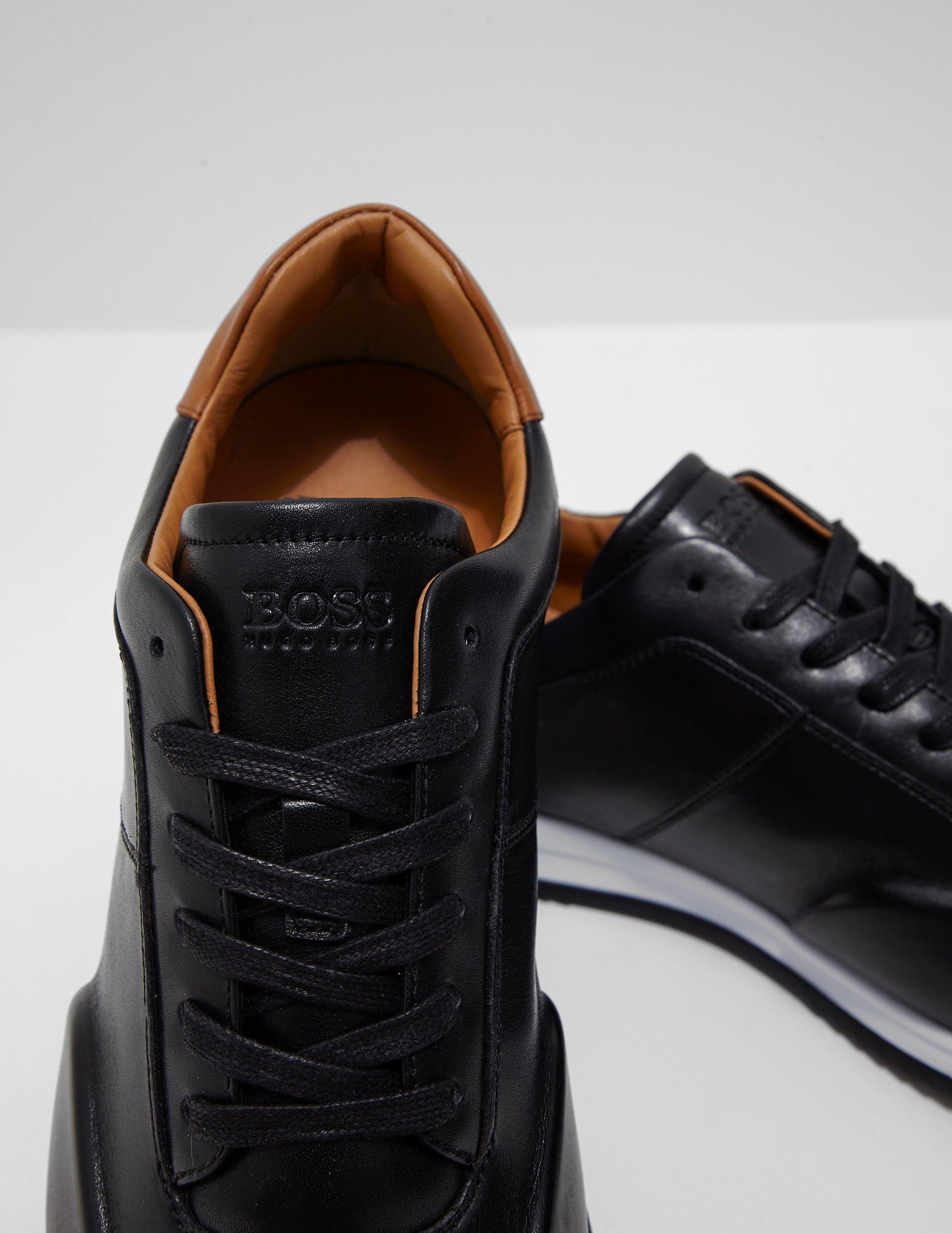 boss leather trainers