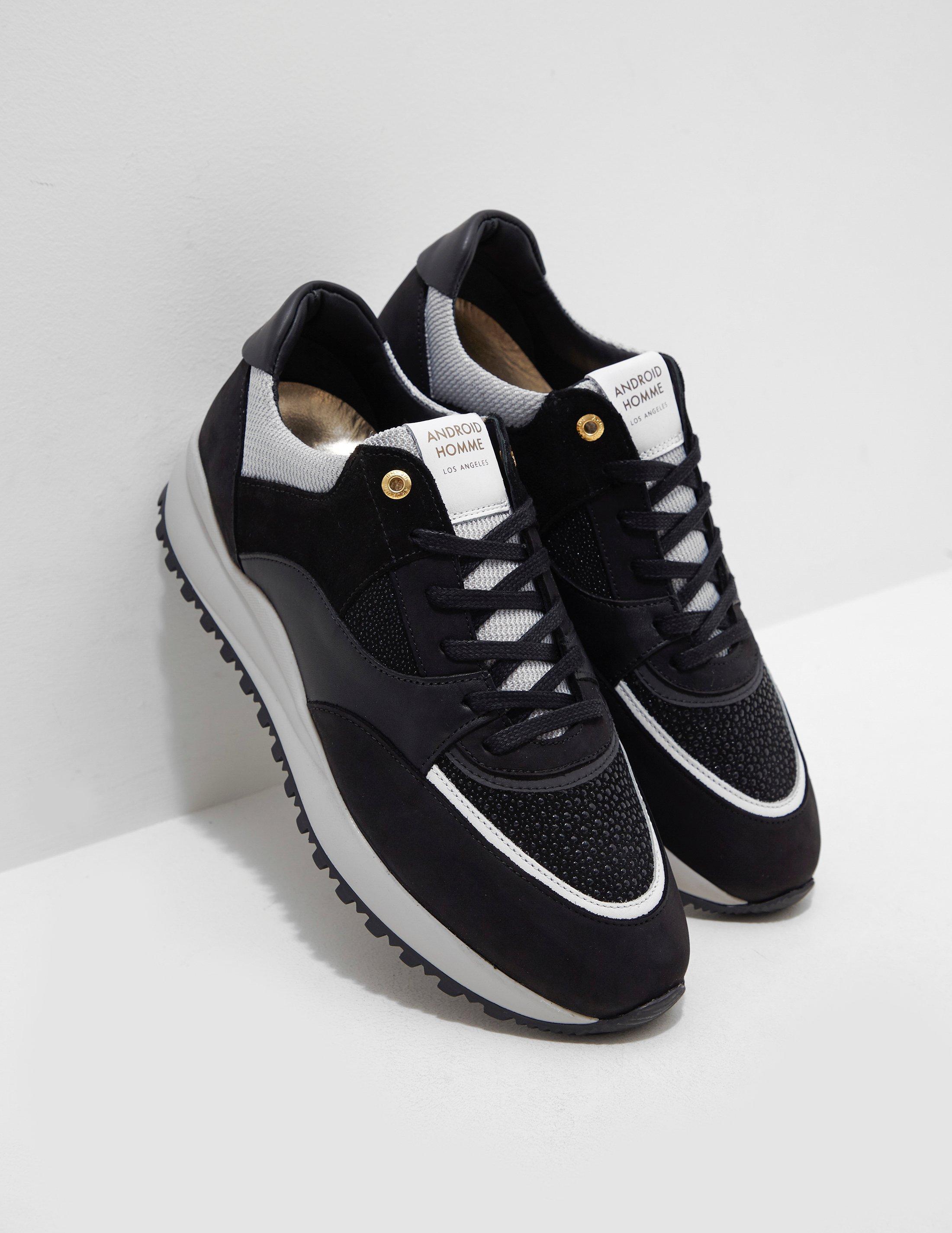 android homme belter metallic trainers