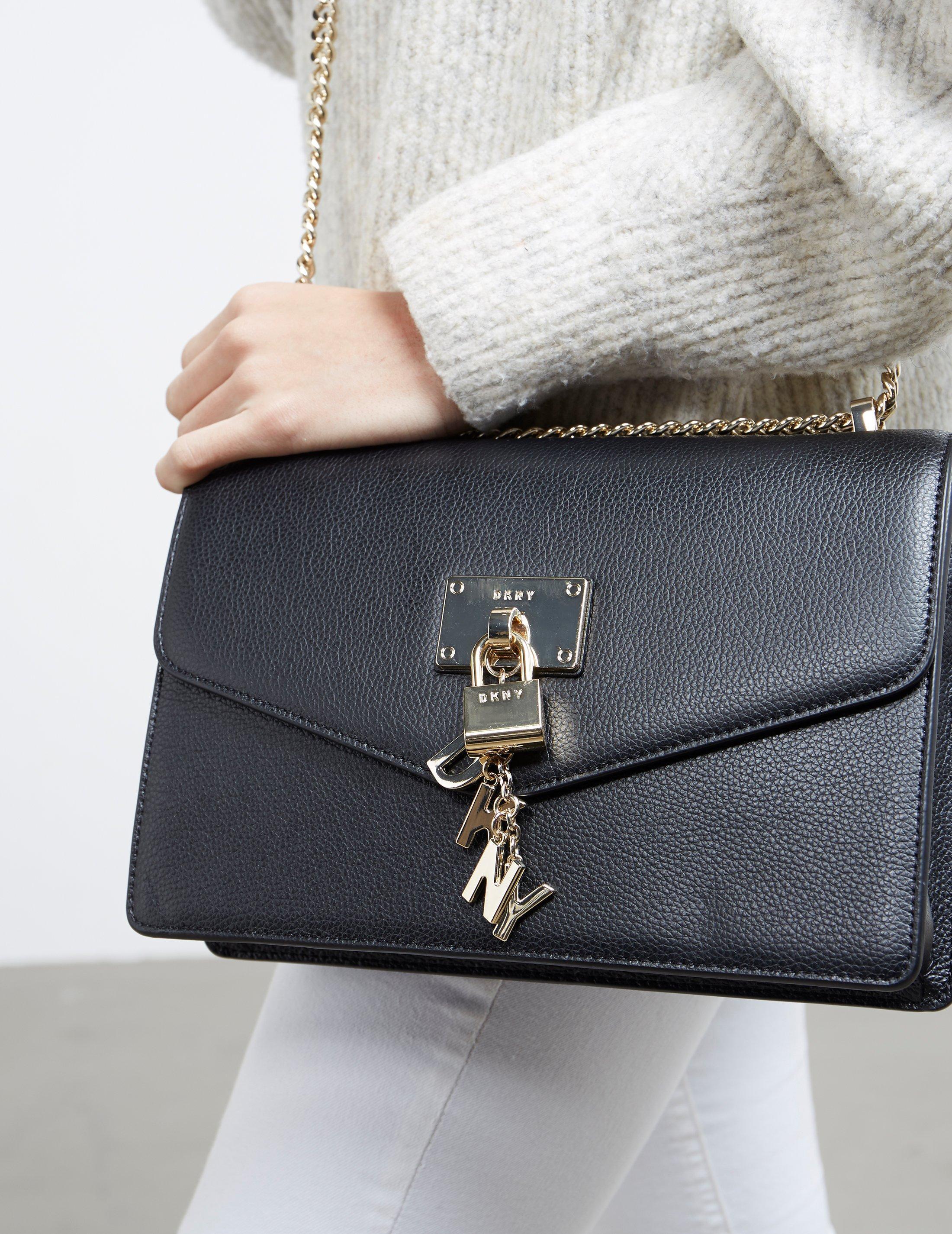 DKNY Leather Elissa Large Shoulder Bag - Online Exclusive Black | Lyst