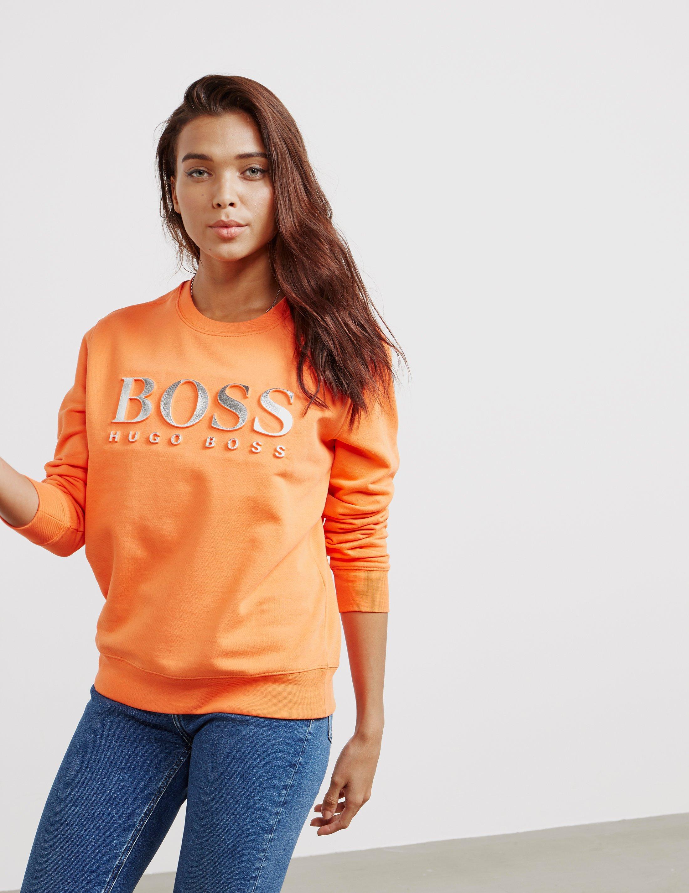 schieten Terugroepen Afzonderlijk BOSS by HUGO BOSS Womens 3d Logo Sweatshirt - Online Exclusive Orange - Lyst