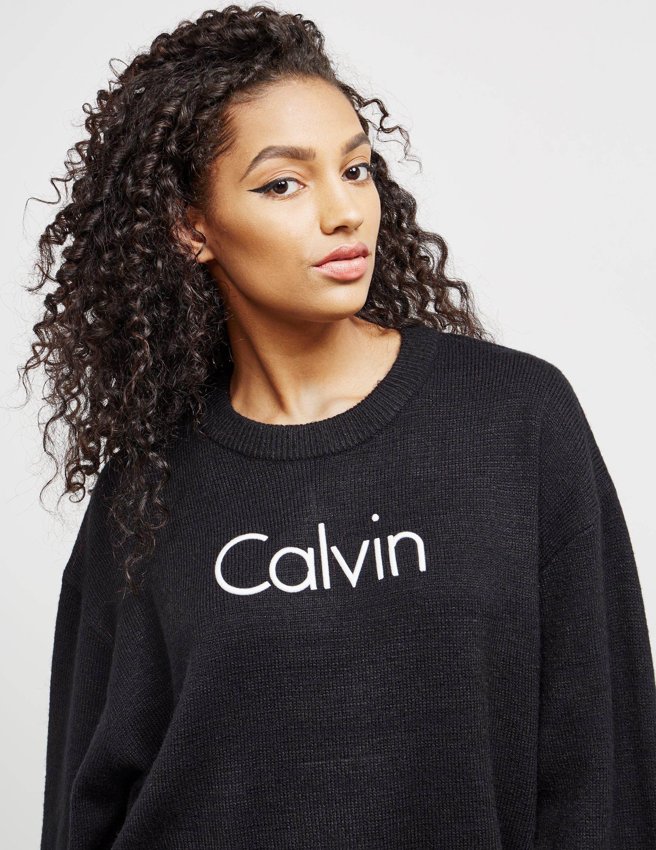 calvin klein black jumper womens