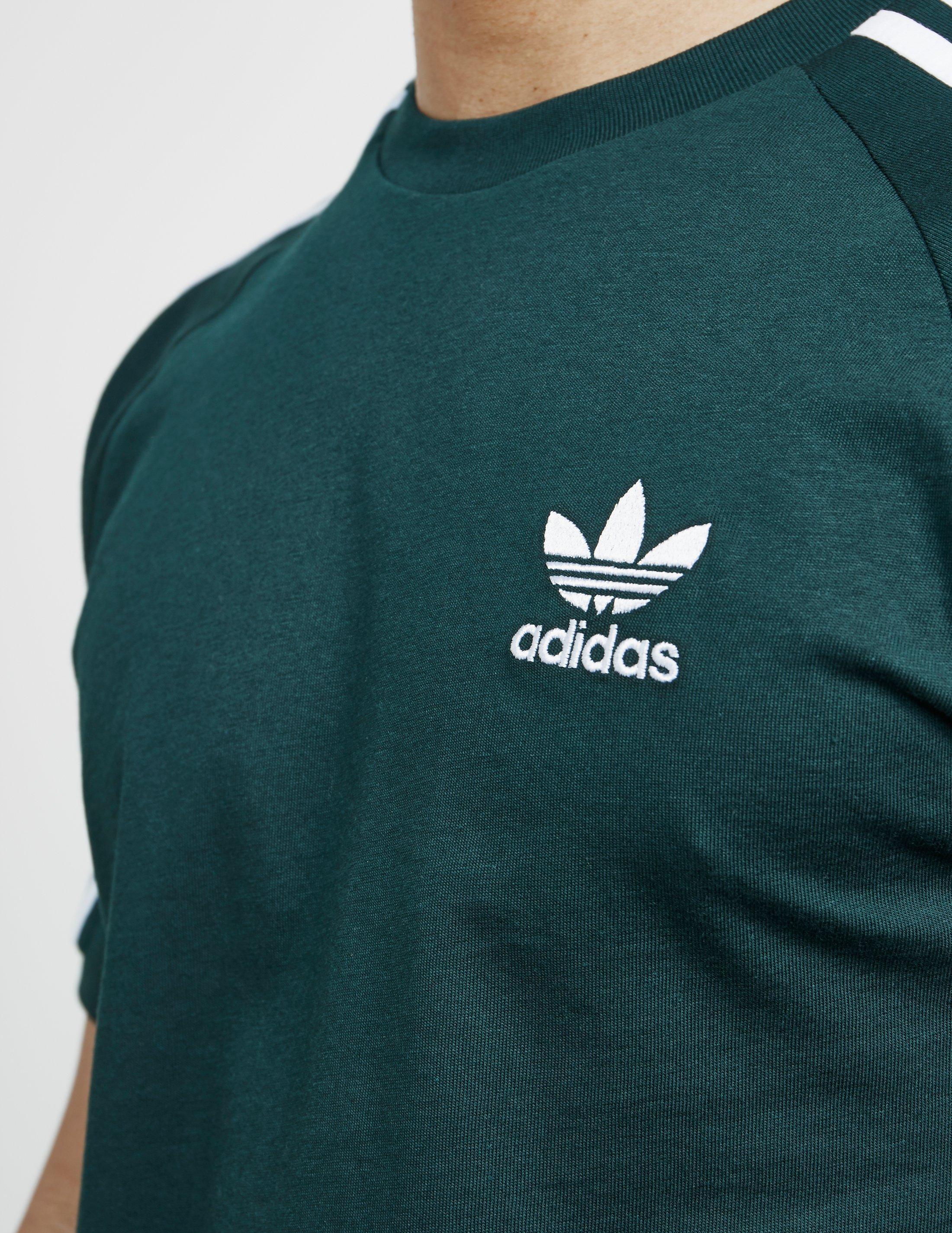 adidas Originals Cotton 3-stripes Short Sleeve T-shirt in Green for Men |  Lyst