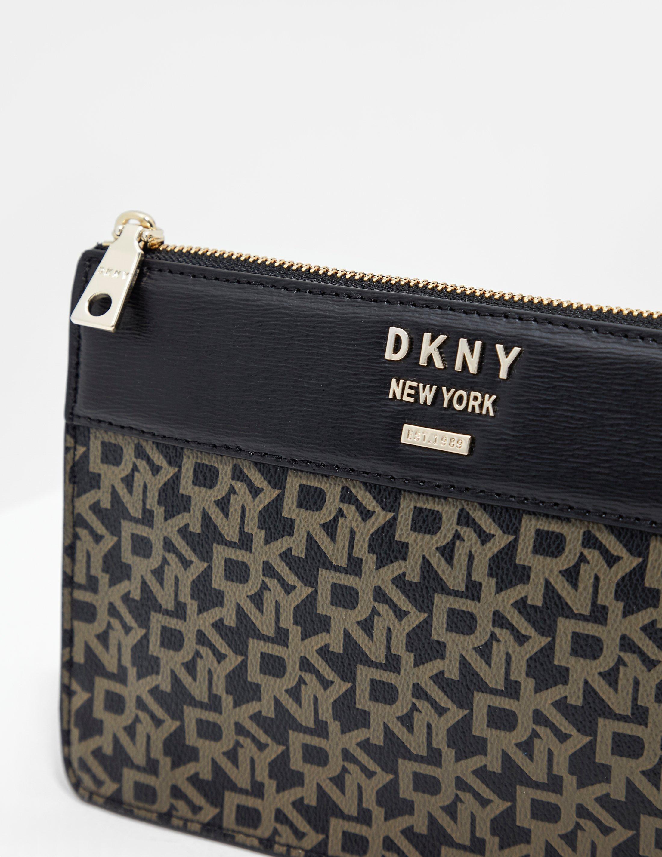 DKNY Leather Ava Logo Cross Body Bag Black Lyst