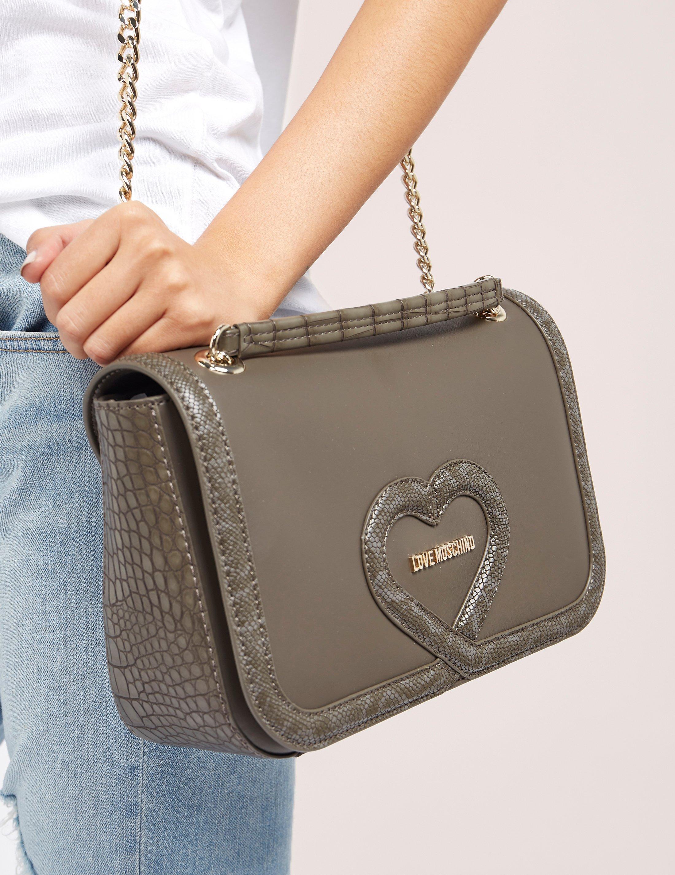 grey love moschino bag