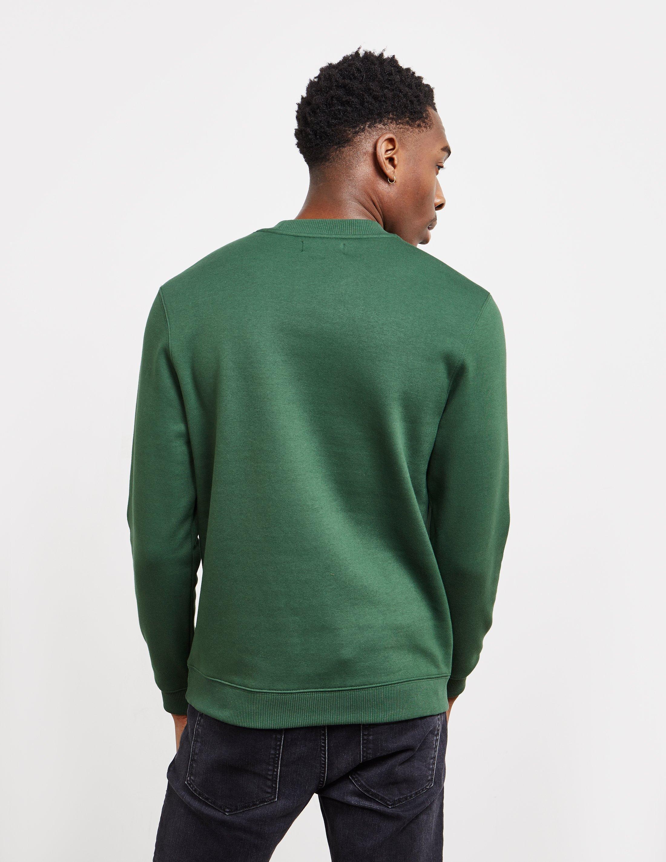 Fred Perry Cotton Fleeceback Green Sweatshirt for Men - Lyst