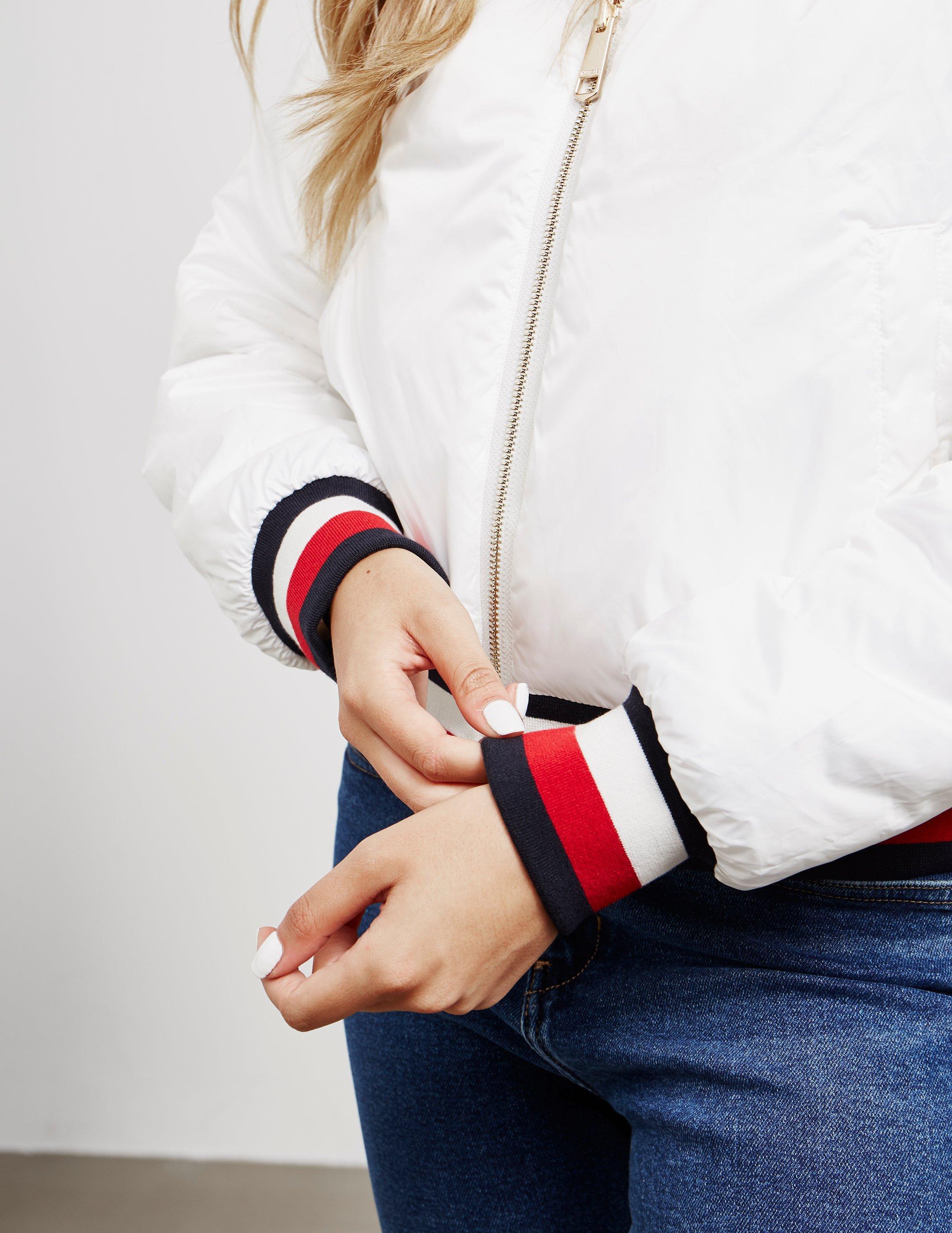 Tommy Hilfiger Synthetic Womens Annabel Terry Bomber Jacket White Lyst
