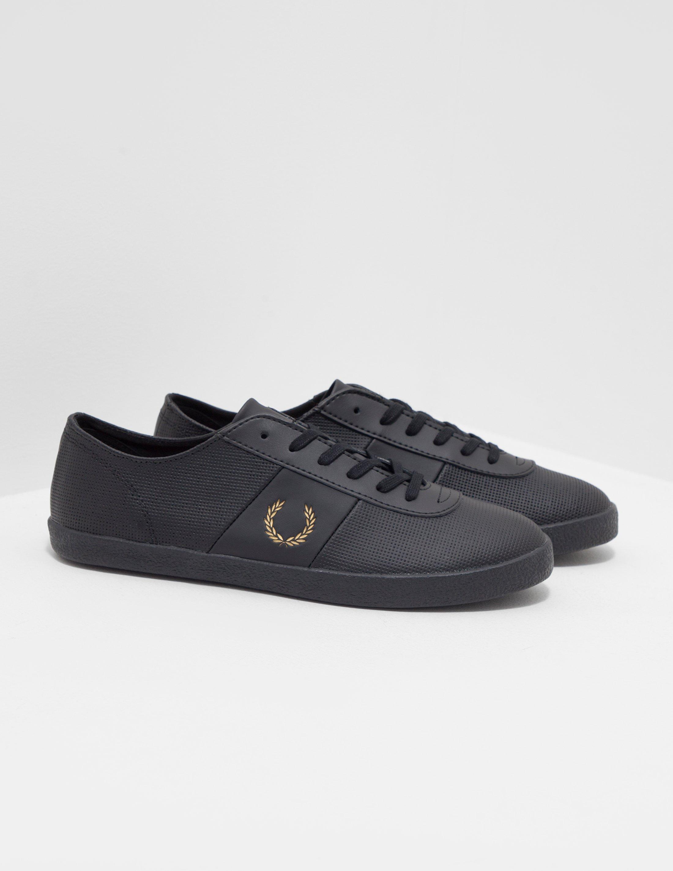 Fred Perry X Miles Kane Leather Trainers Black for Men - Lyst