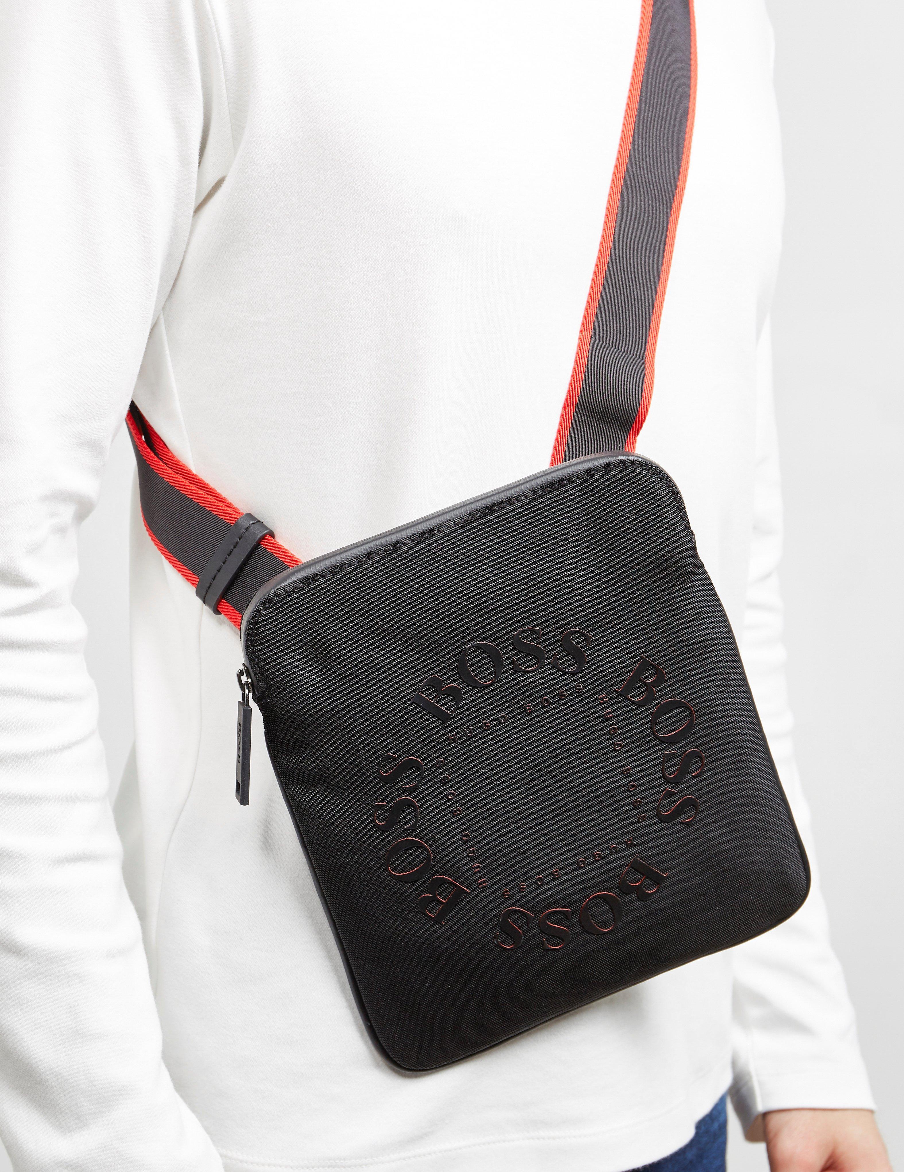 BOSS by HUGO BOSS Rubber Circle Logo Cross Body Bag Black for Men | Lyst