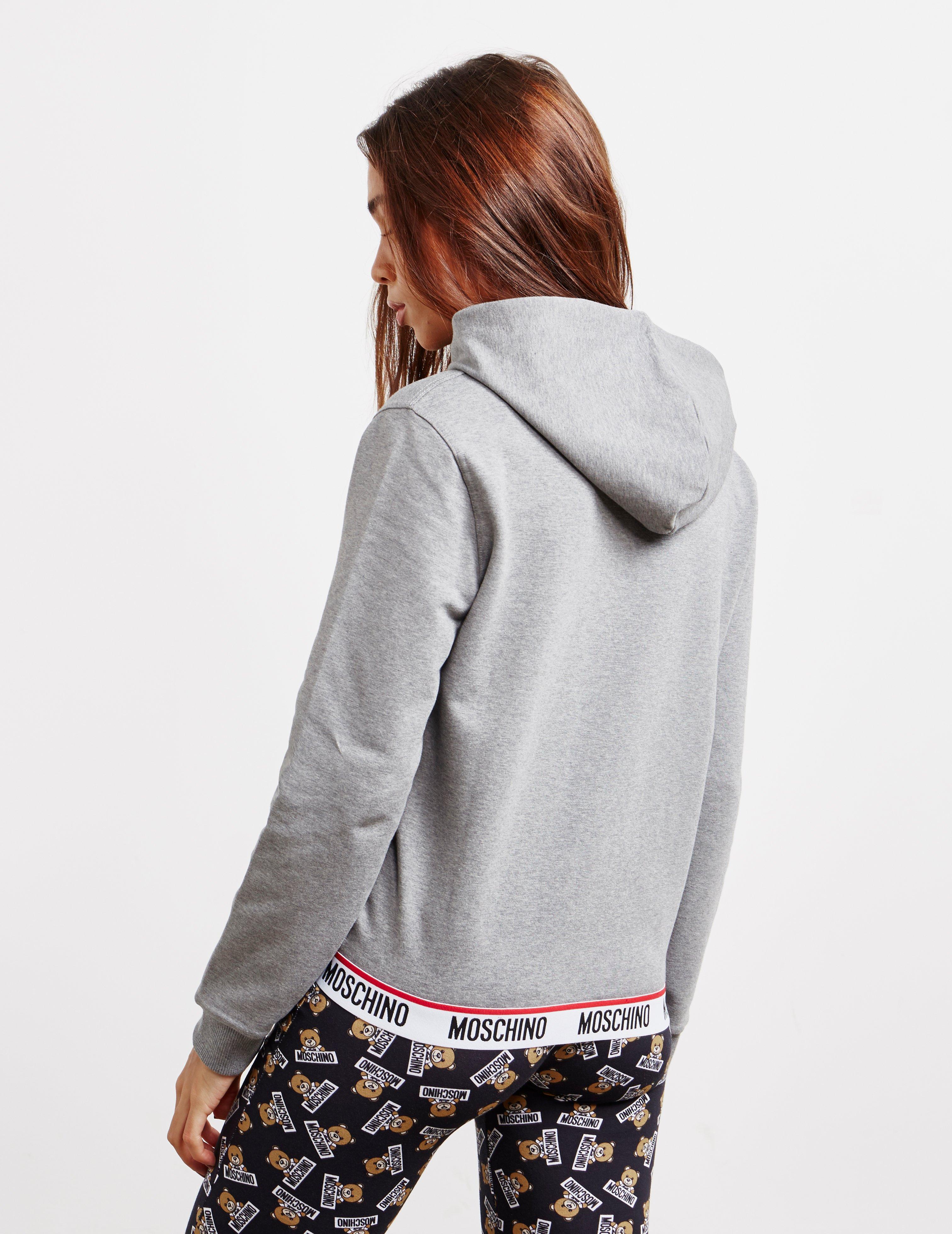 moschino tape hoodie grey