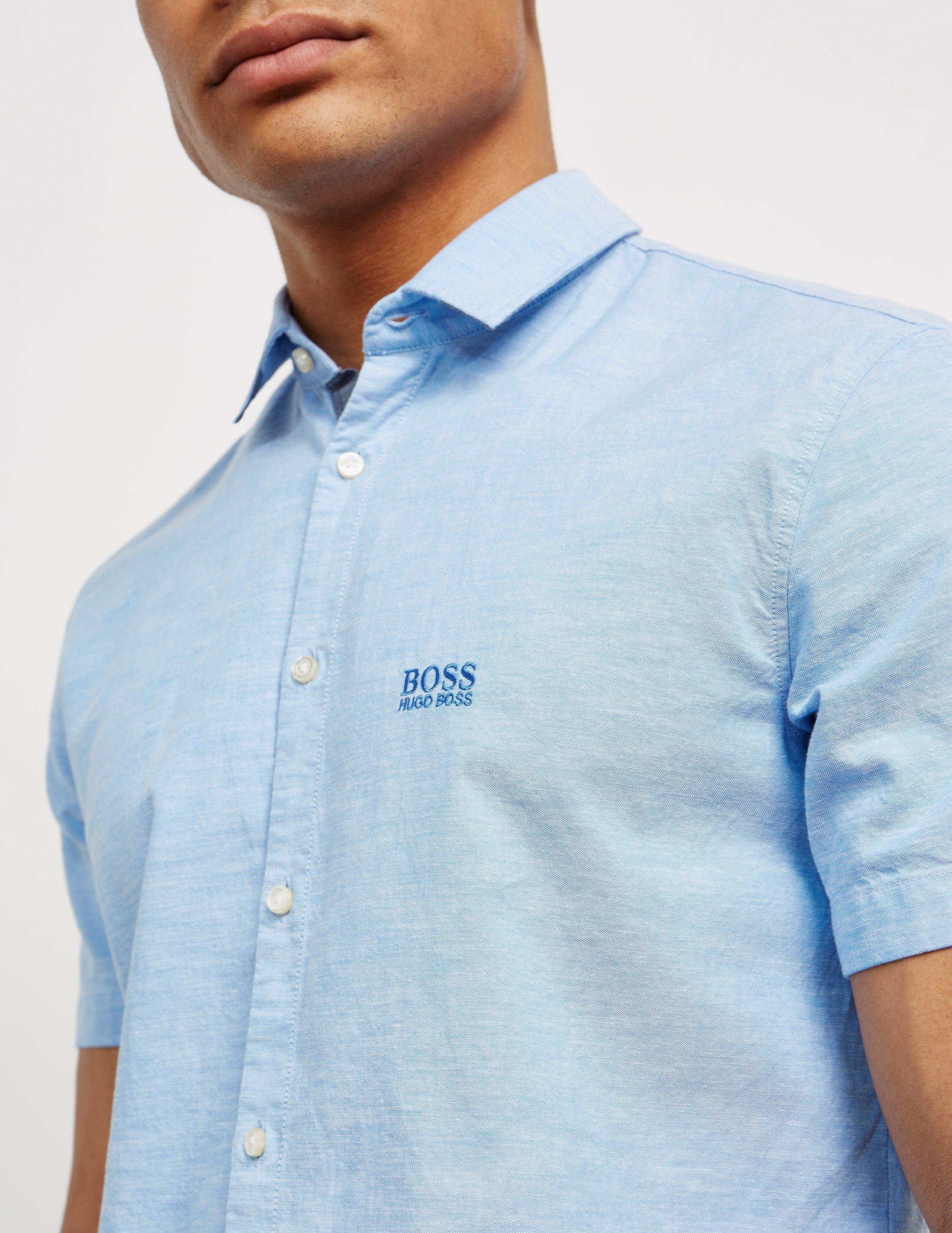 BOSS by HUGO BOSS Mens Cattitude Short Sleeve Shirt Blue for Men | Lyst
