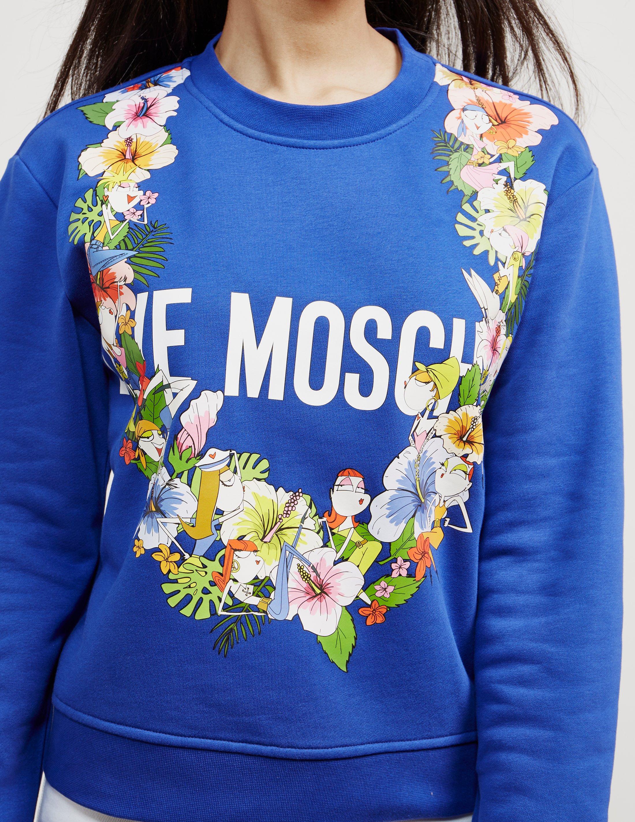 blue moschino sweatshirt