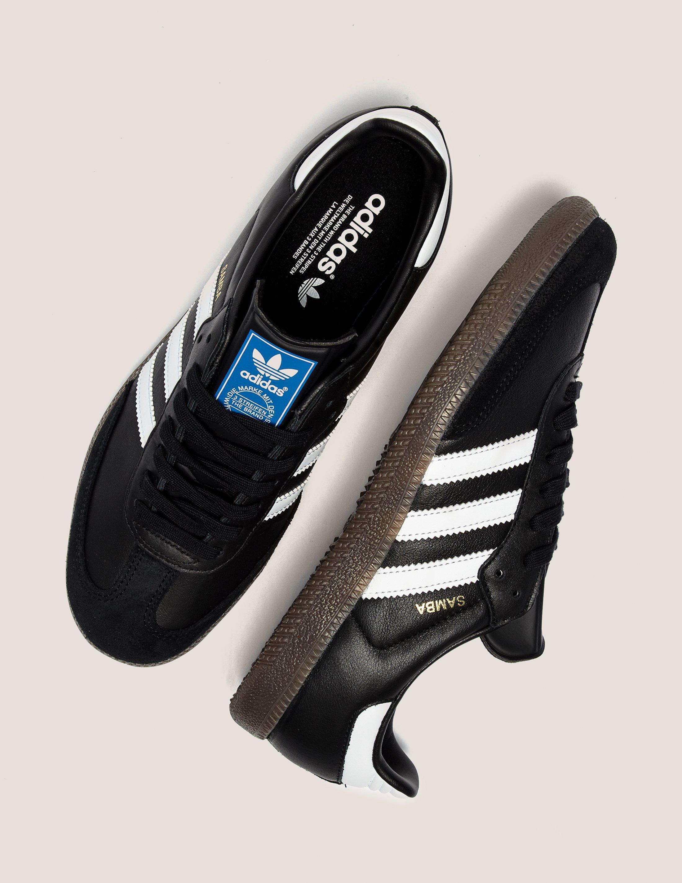 adidas men's samba black leather