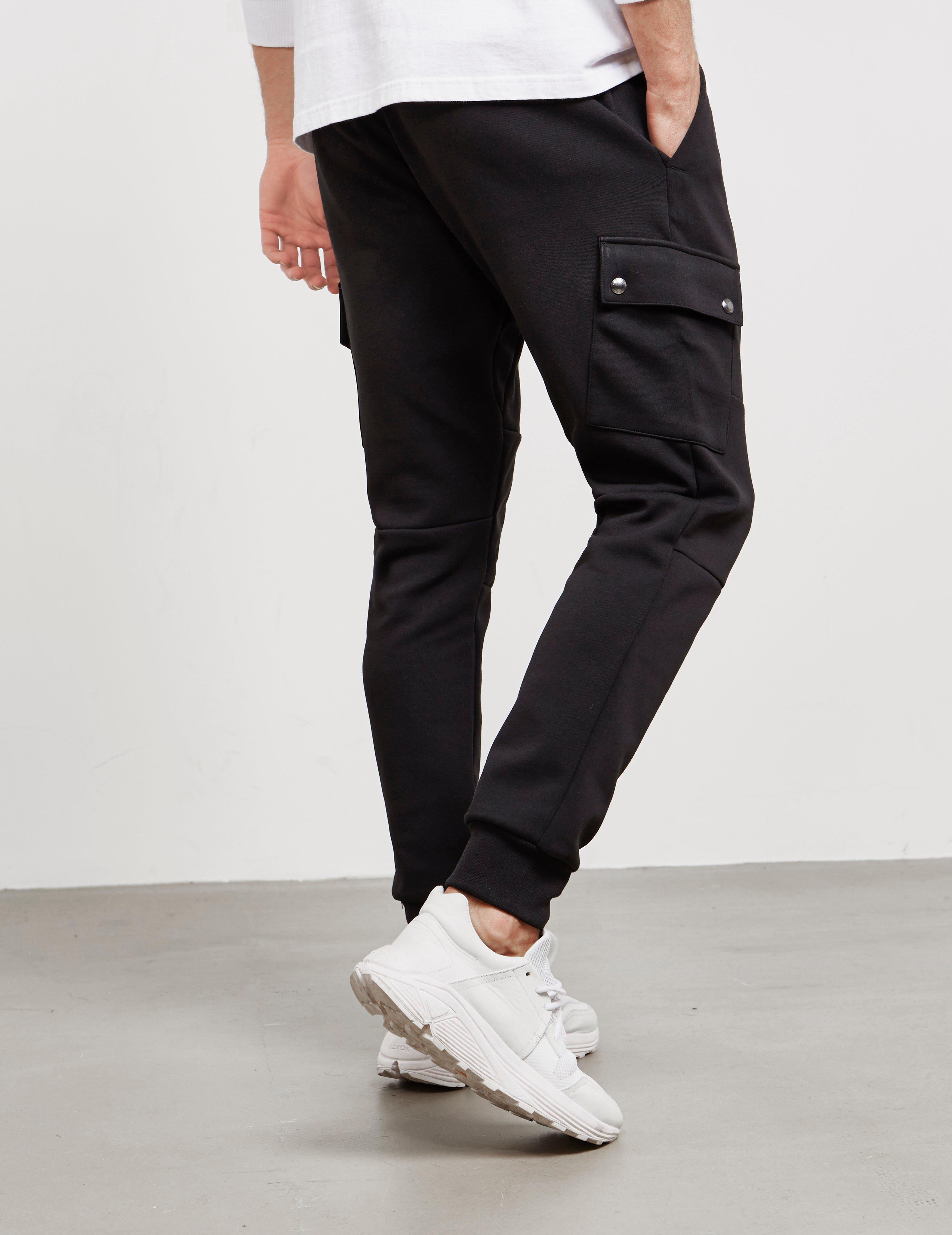 Polo Ralph Lauren Mens Fleece Cargo Track Pants Black for Men - Lyst