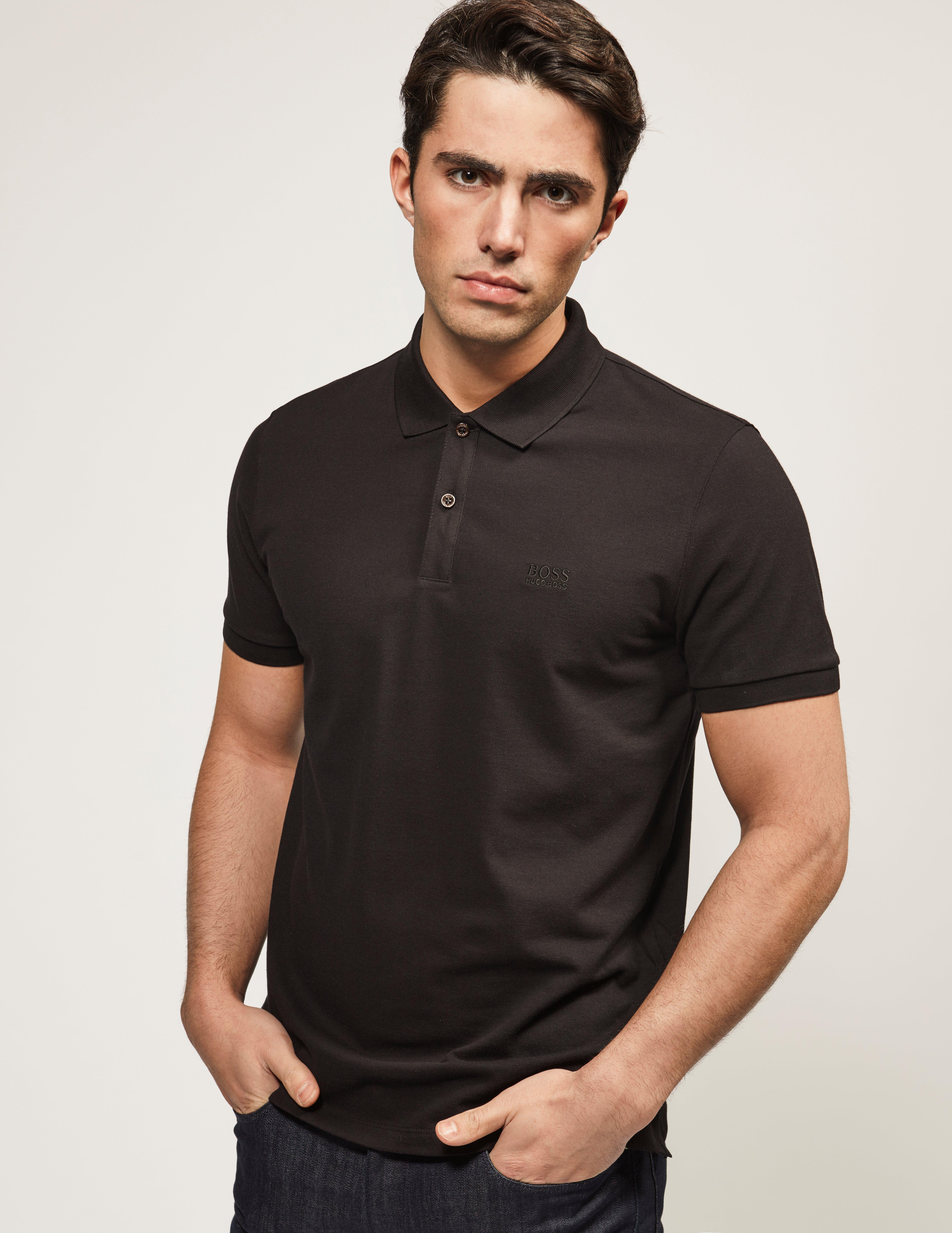 BOSS Cotton Pallas Polo Shirt in Black for Men - Lyst