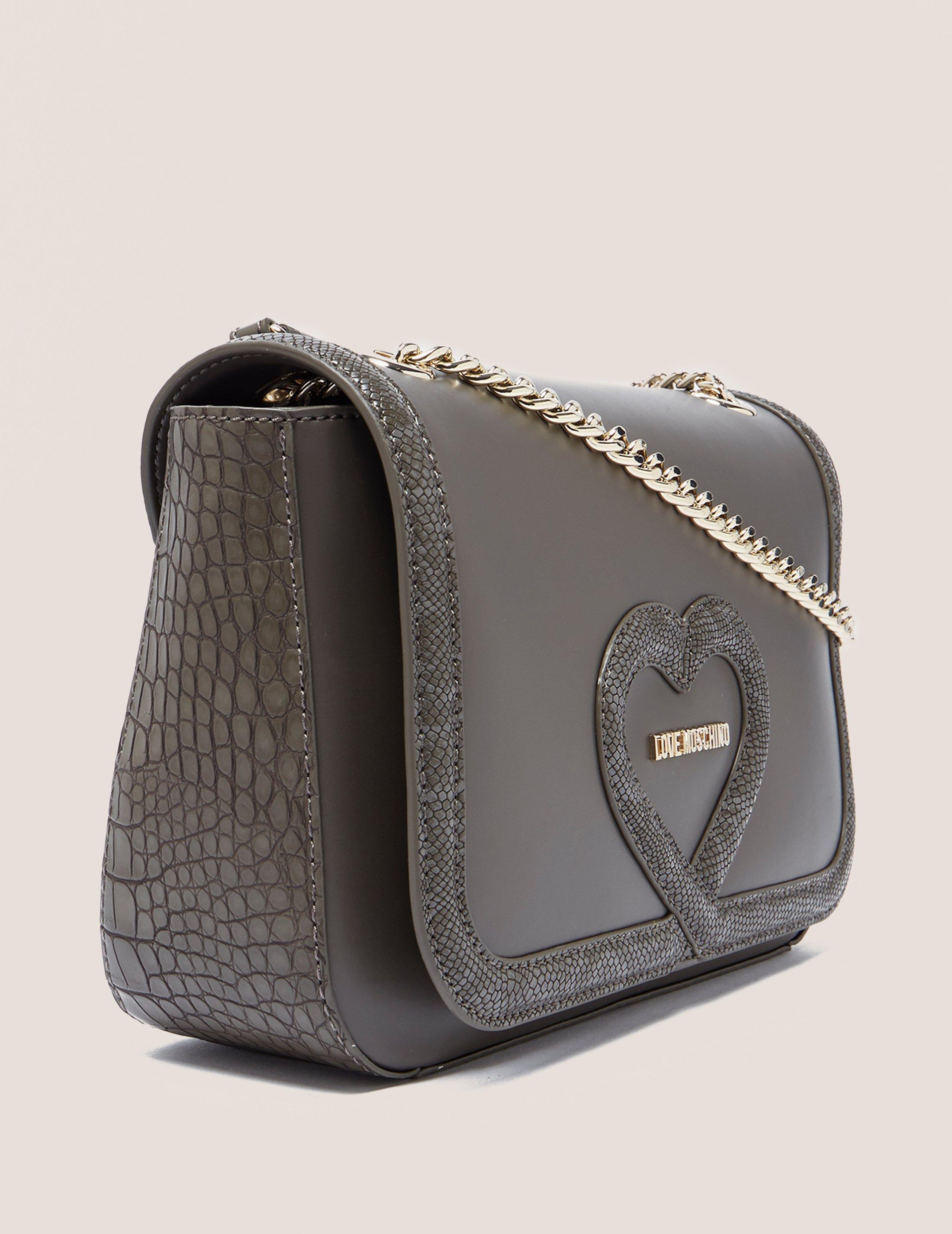 Love Moschino Snake Print Shoulder Bag in Grey (Gray) Lyst