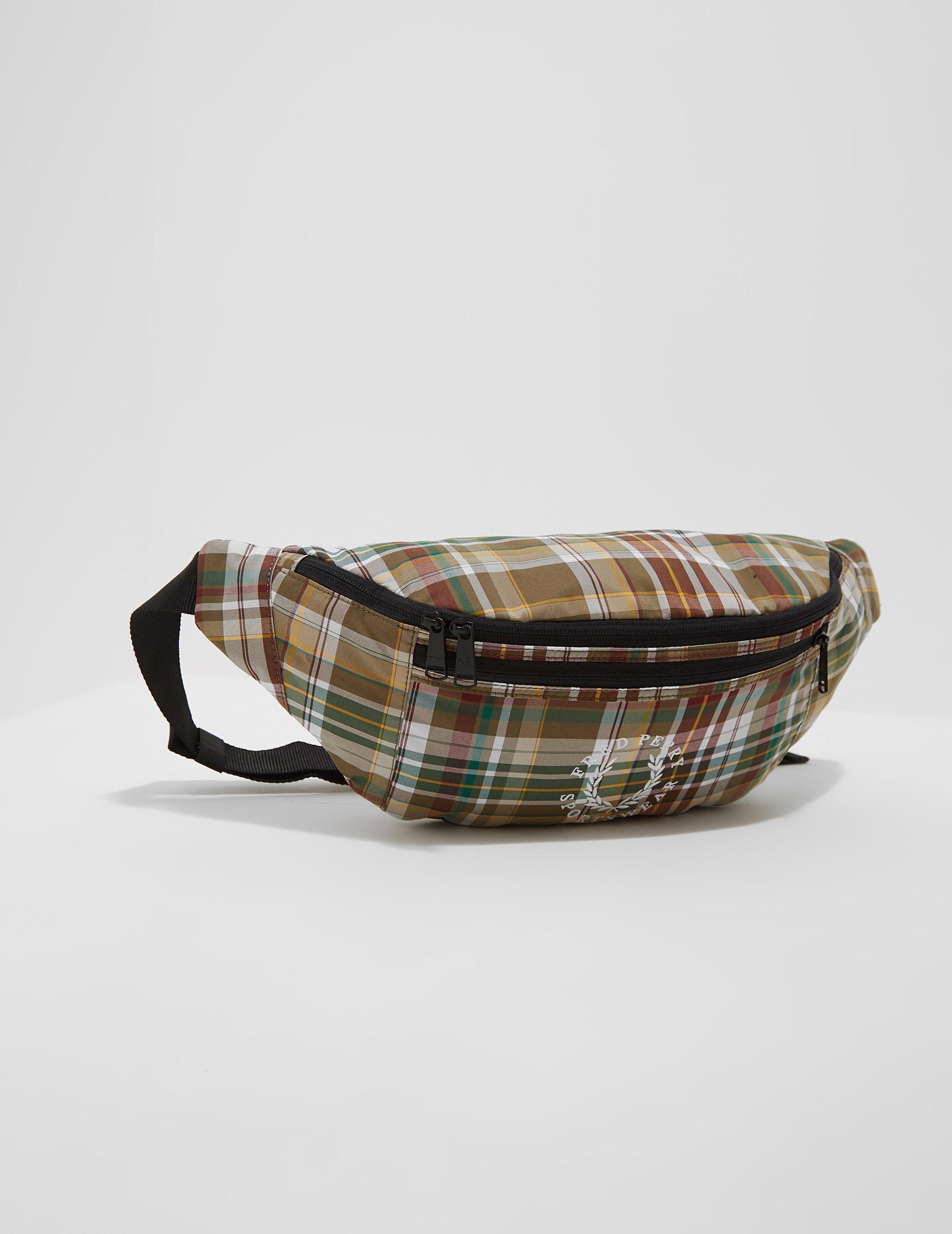 Fred Perry Check Bum Bag Green/green for Men | Lyst