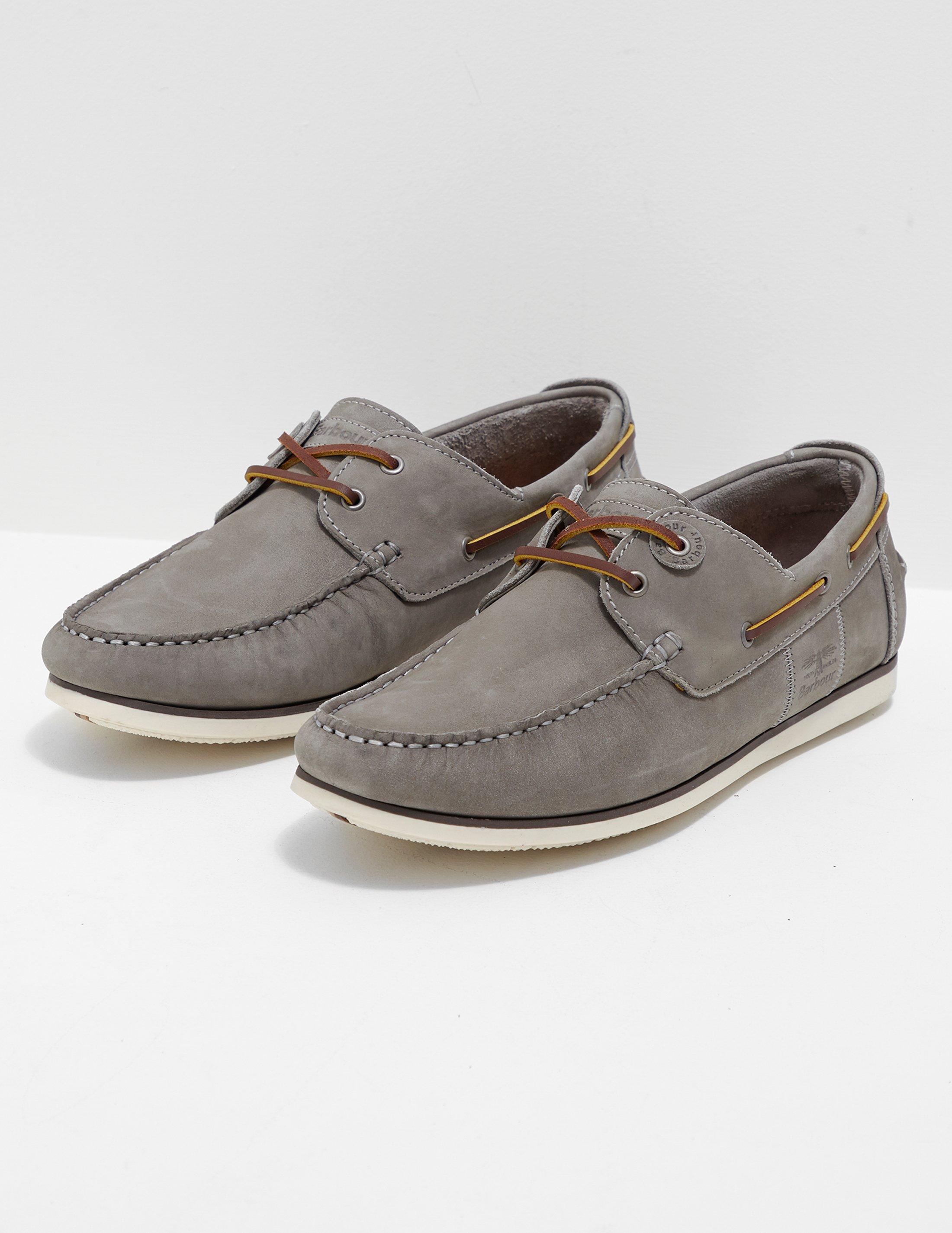 barbour capstan boat shoes grey