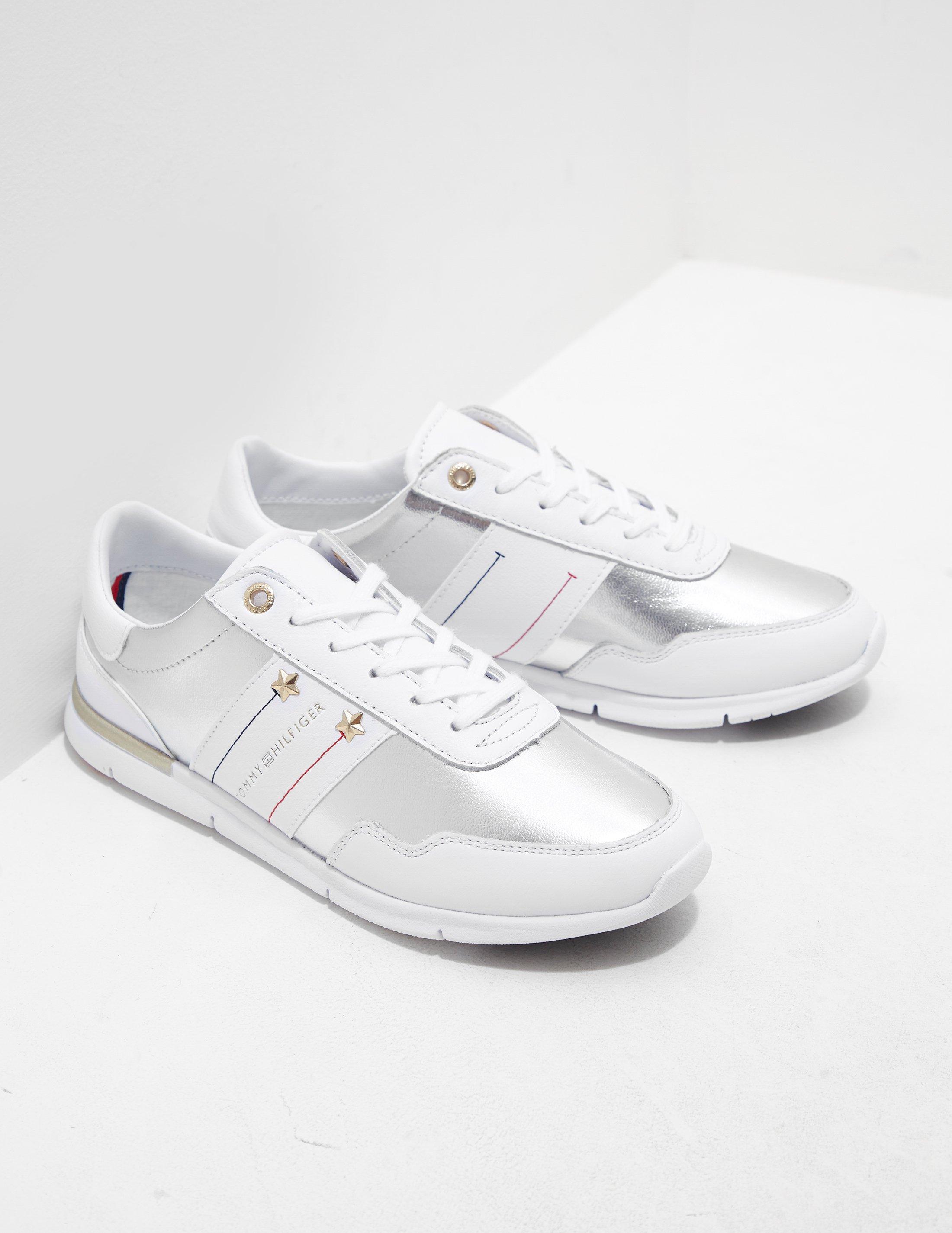 tommy hilfiger essential metallic signature tape trainers