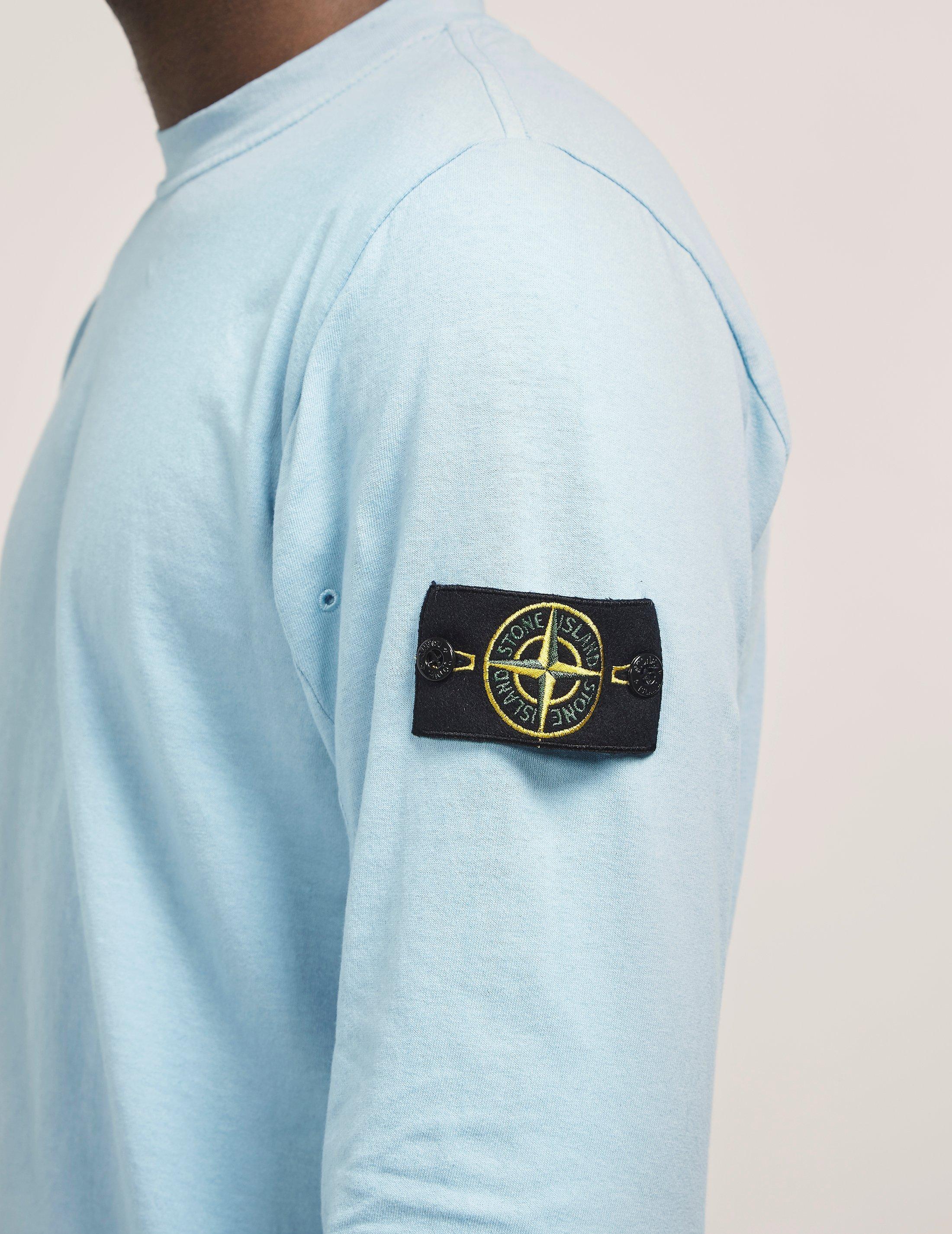 Stone Island Cotton Badge Long Sleeve T-shirt in Light Blue (Blue) for ...