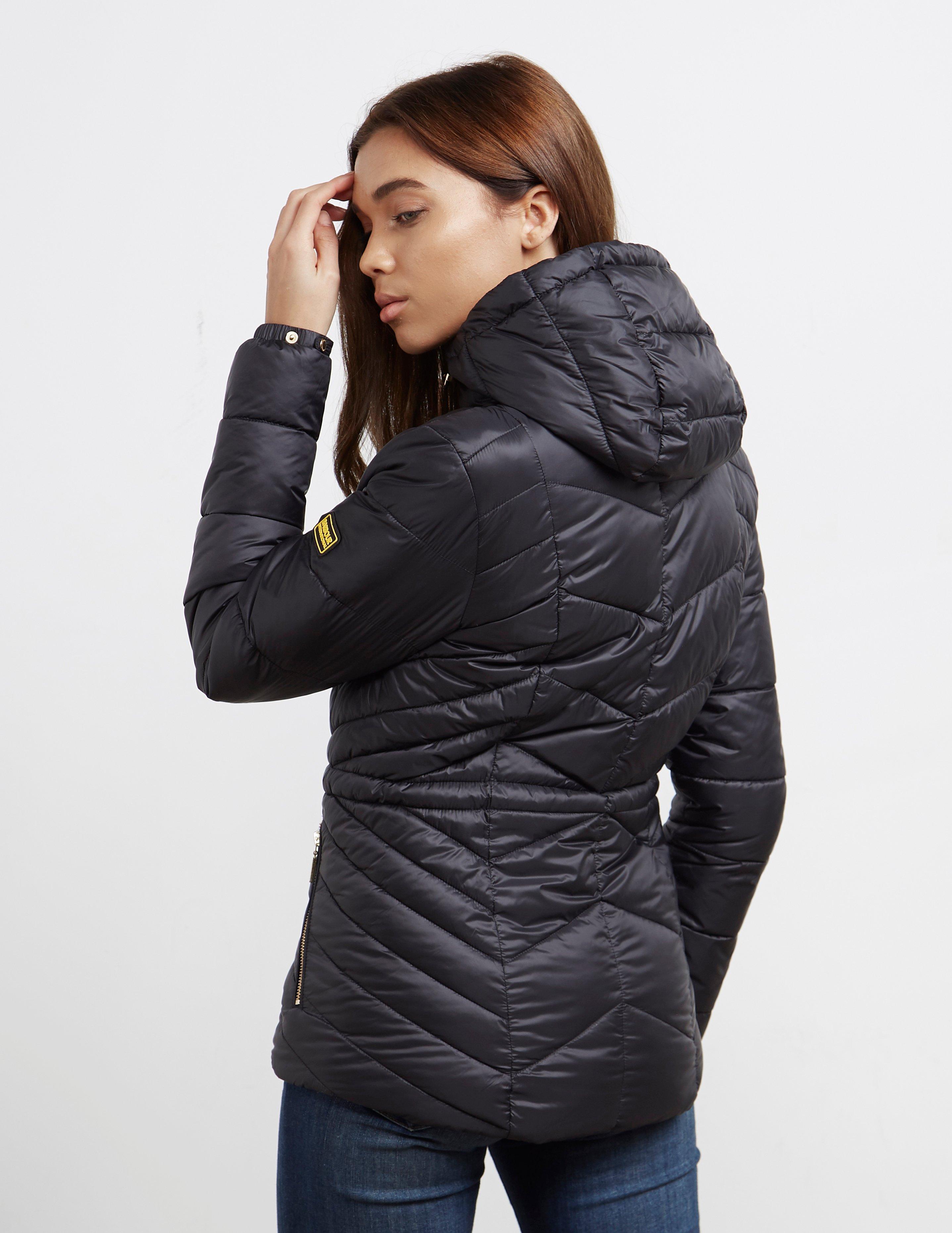 barbour international ace quilted jacket with hood