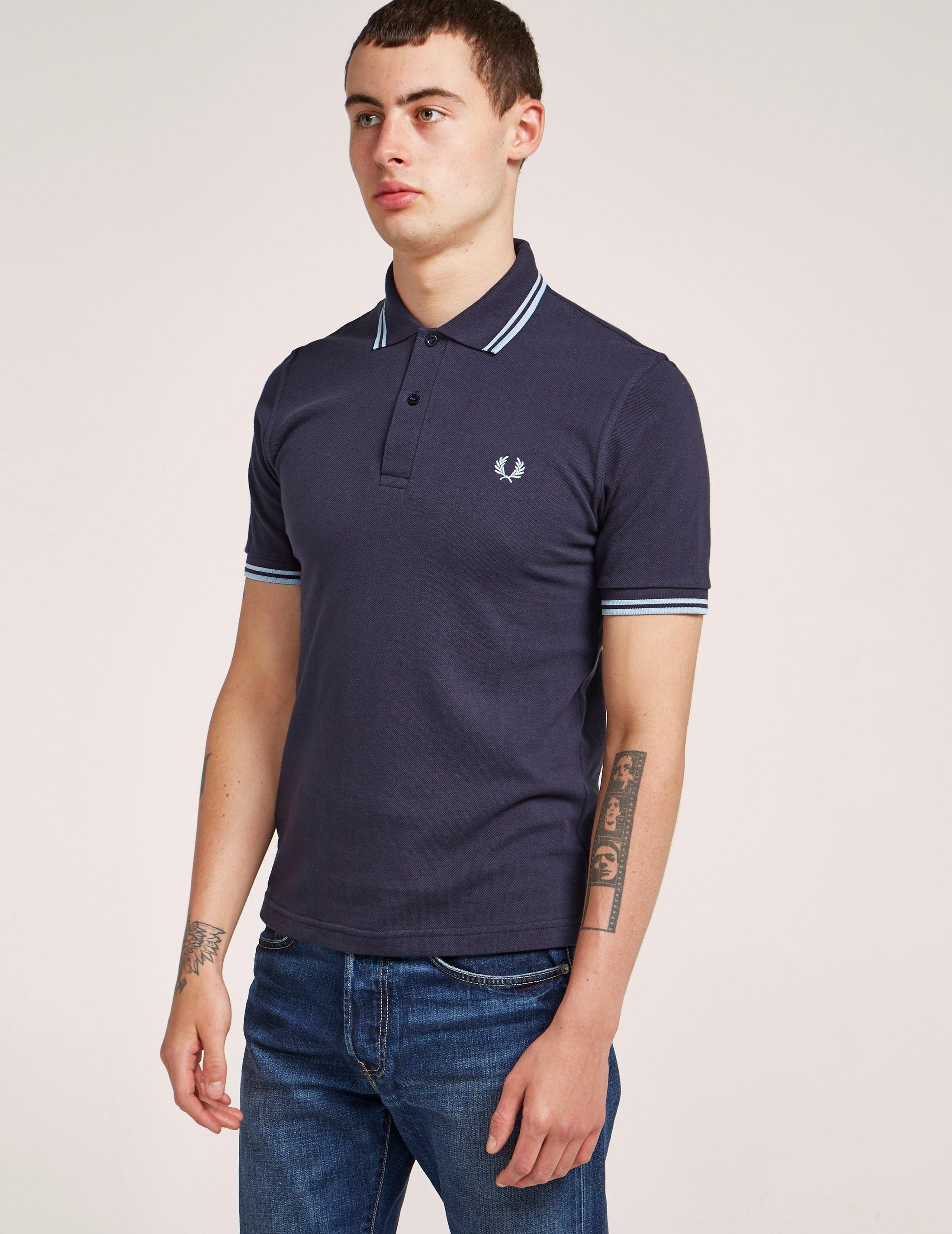 Fred Perry Cotton M12 Reissue Tipped Short Sleeve Polo Shirt in Navy ...