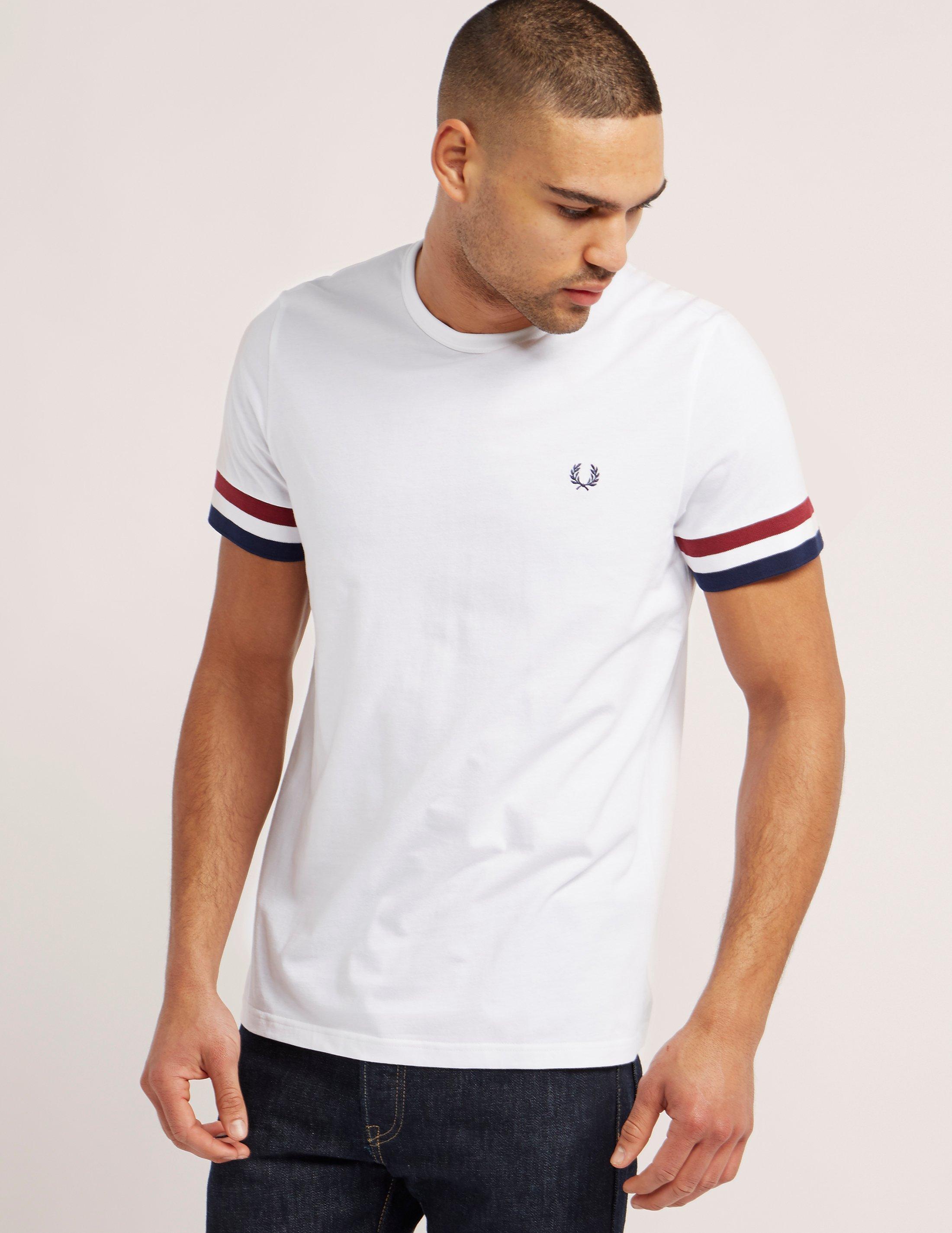 Fred Perry Striped Cuff Men's Mahogany T-shirt