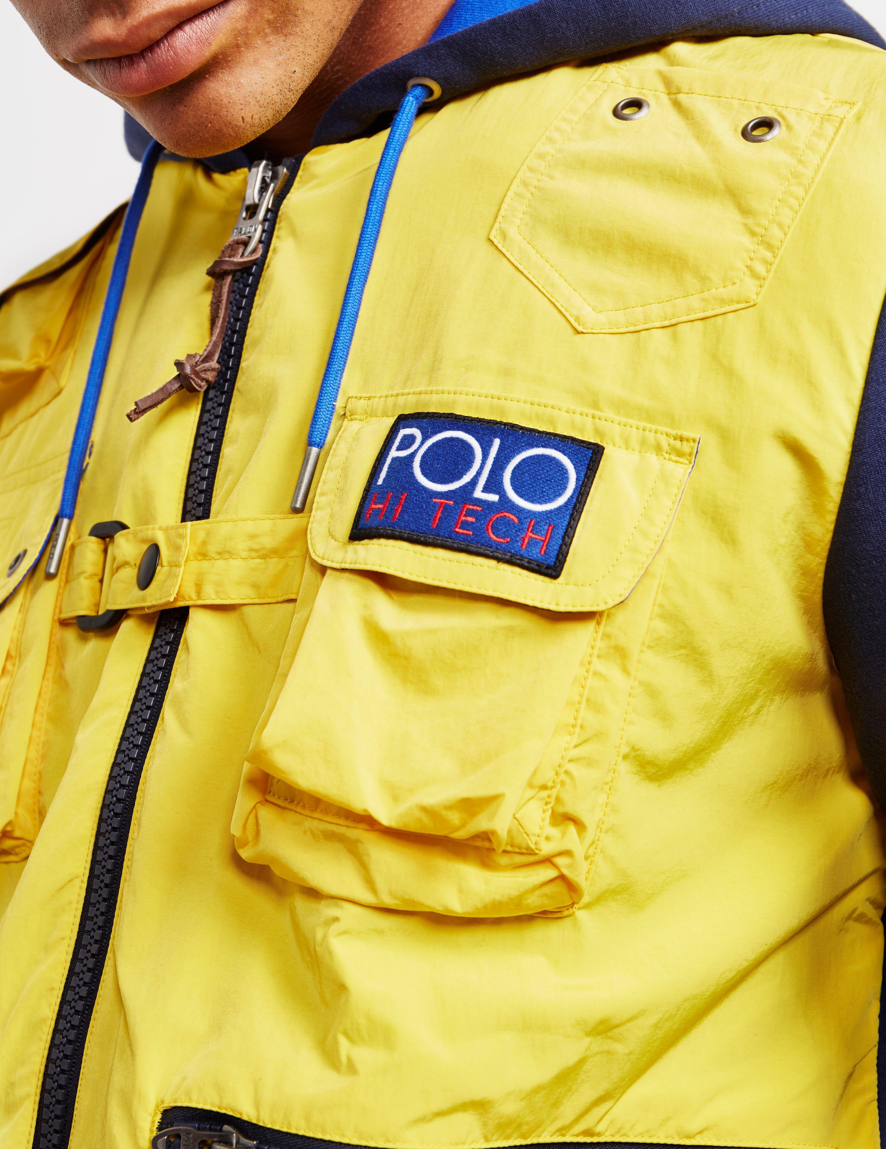 blue and yellow polo jacket