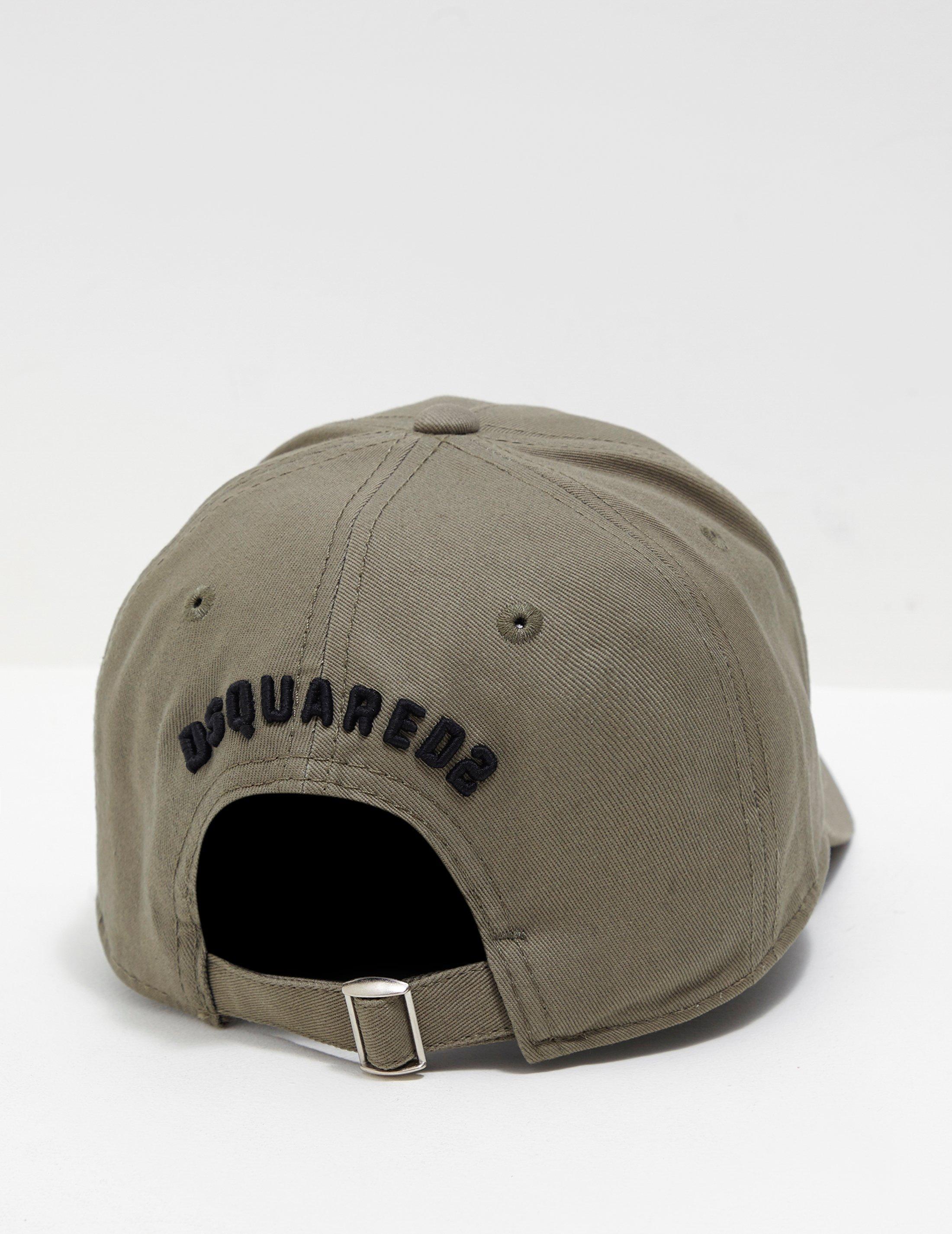DSquared² Cotton Mens Icon Cap Olive in 