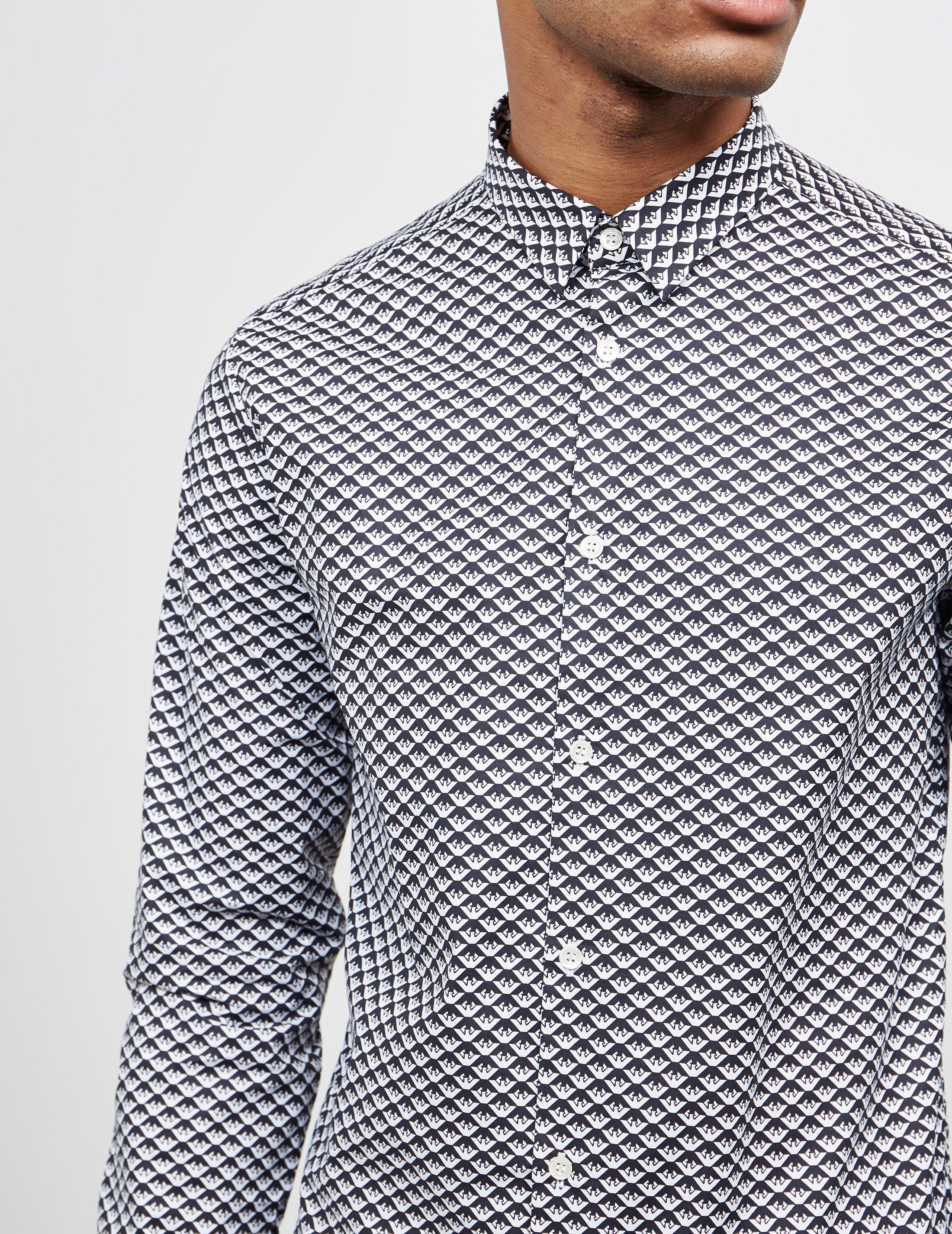 armani black long sleeve shirt