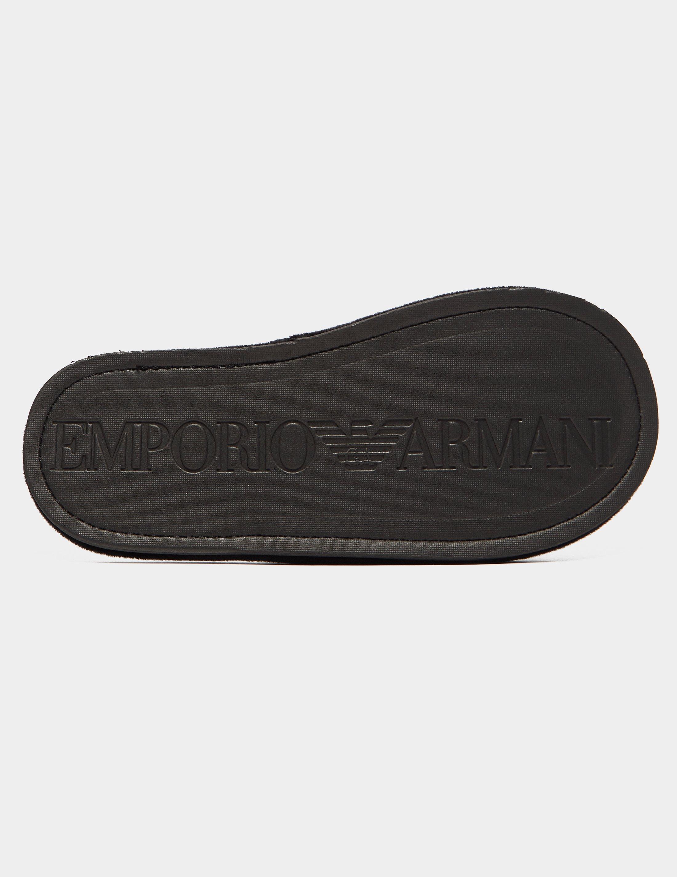 Emporio Armani Velour Slippers Black/black for Men - Lyst