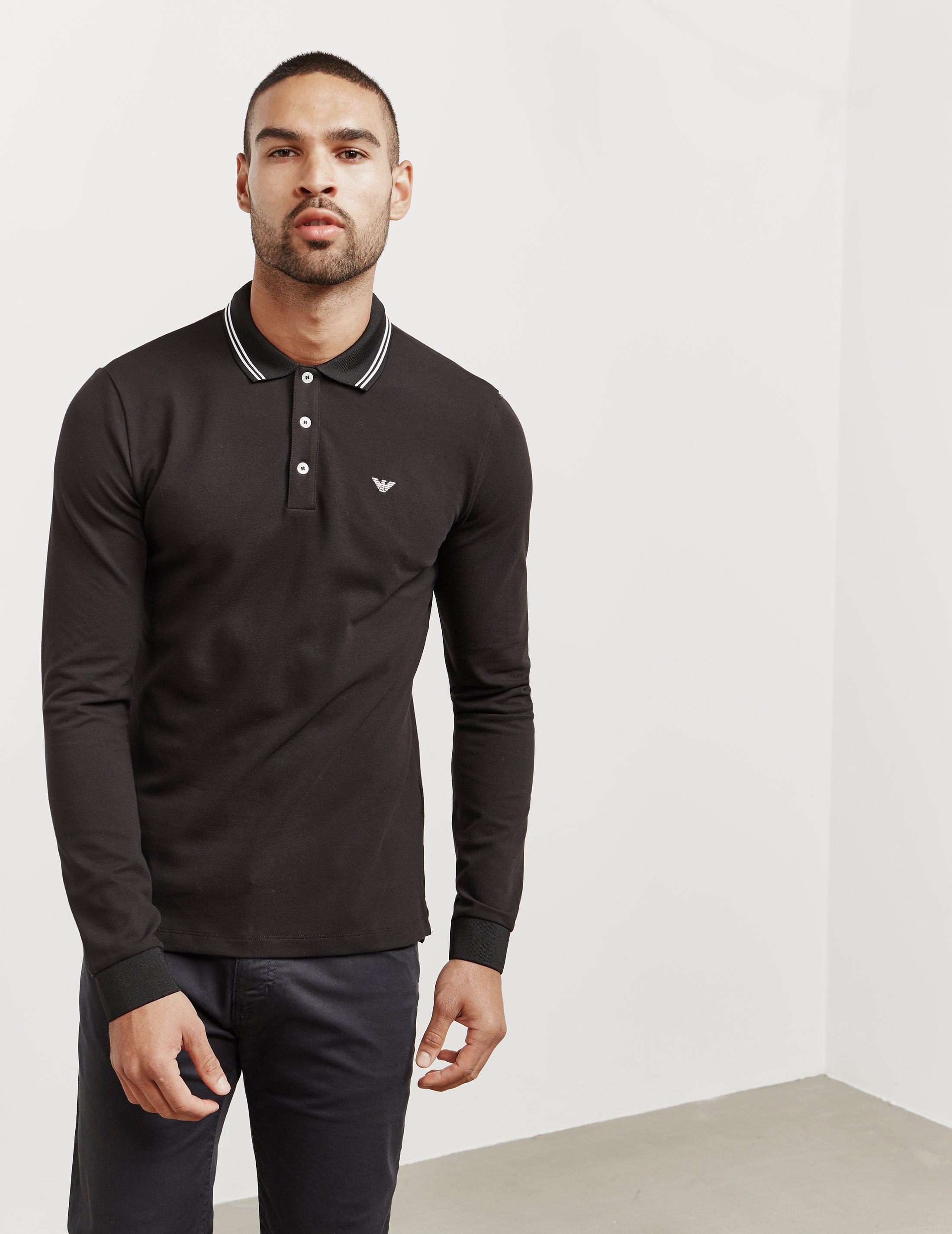 mens armani long sleeve polo