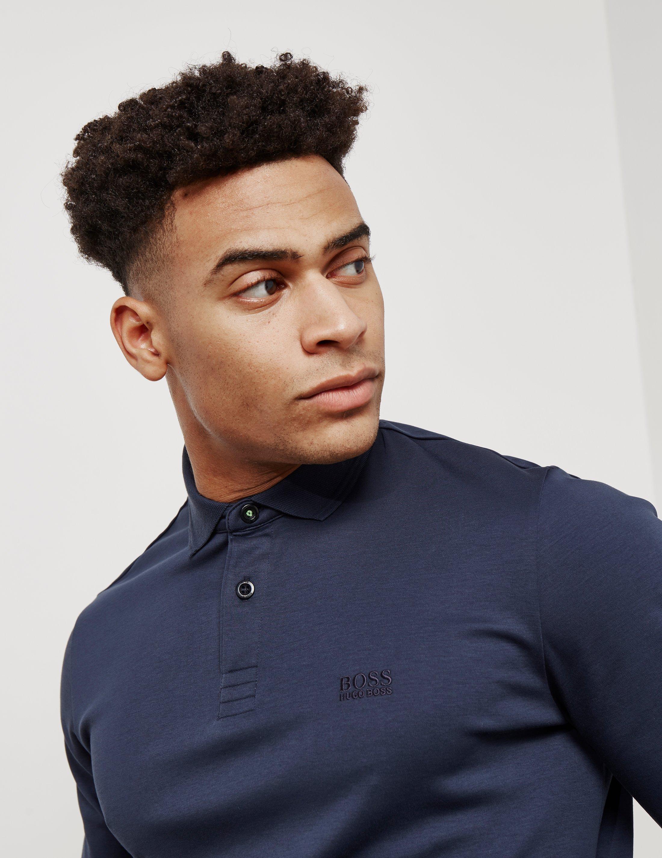 Boss Cotton Pirol Long Sleeve Polo Shirt Navy Blue For Men Lyst