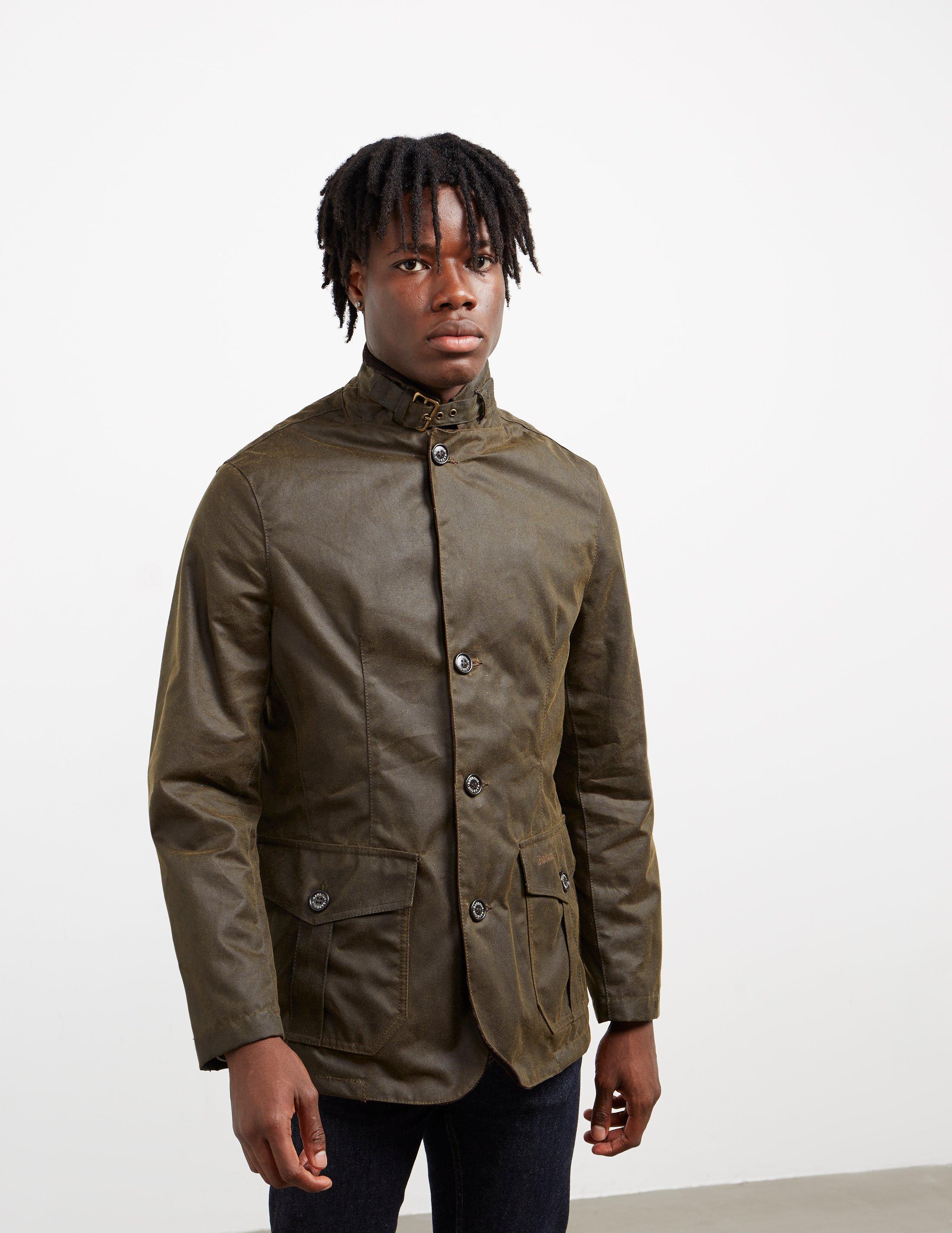 Barbour Cotton Lutz Waxed Jacket Green for Men - Lyst