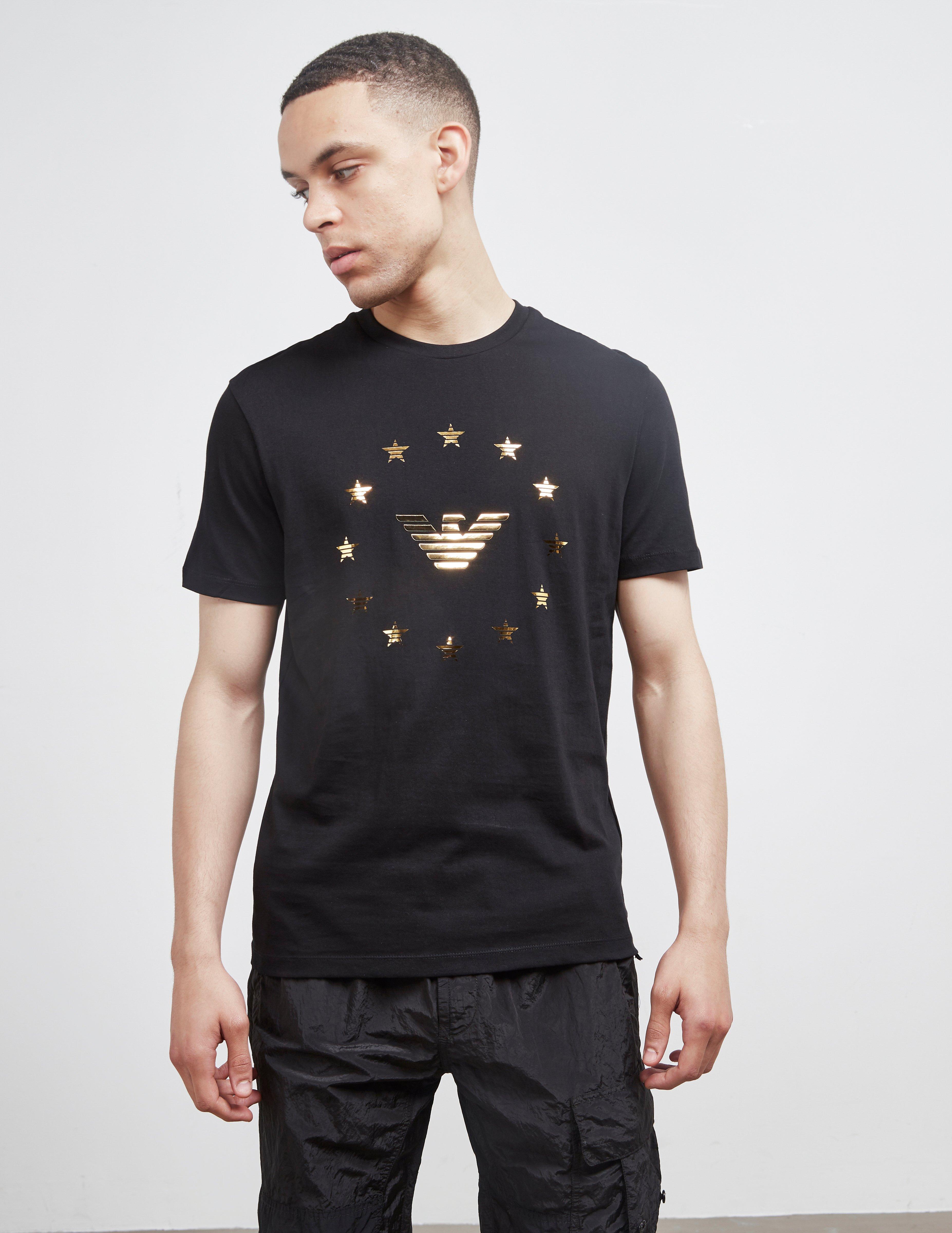 Emporio Armani Eagle And Star Short Sleeve T-shirt Black for Men - Lyst