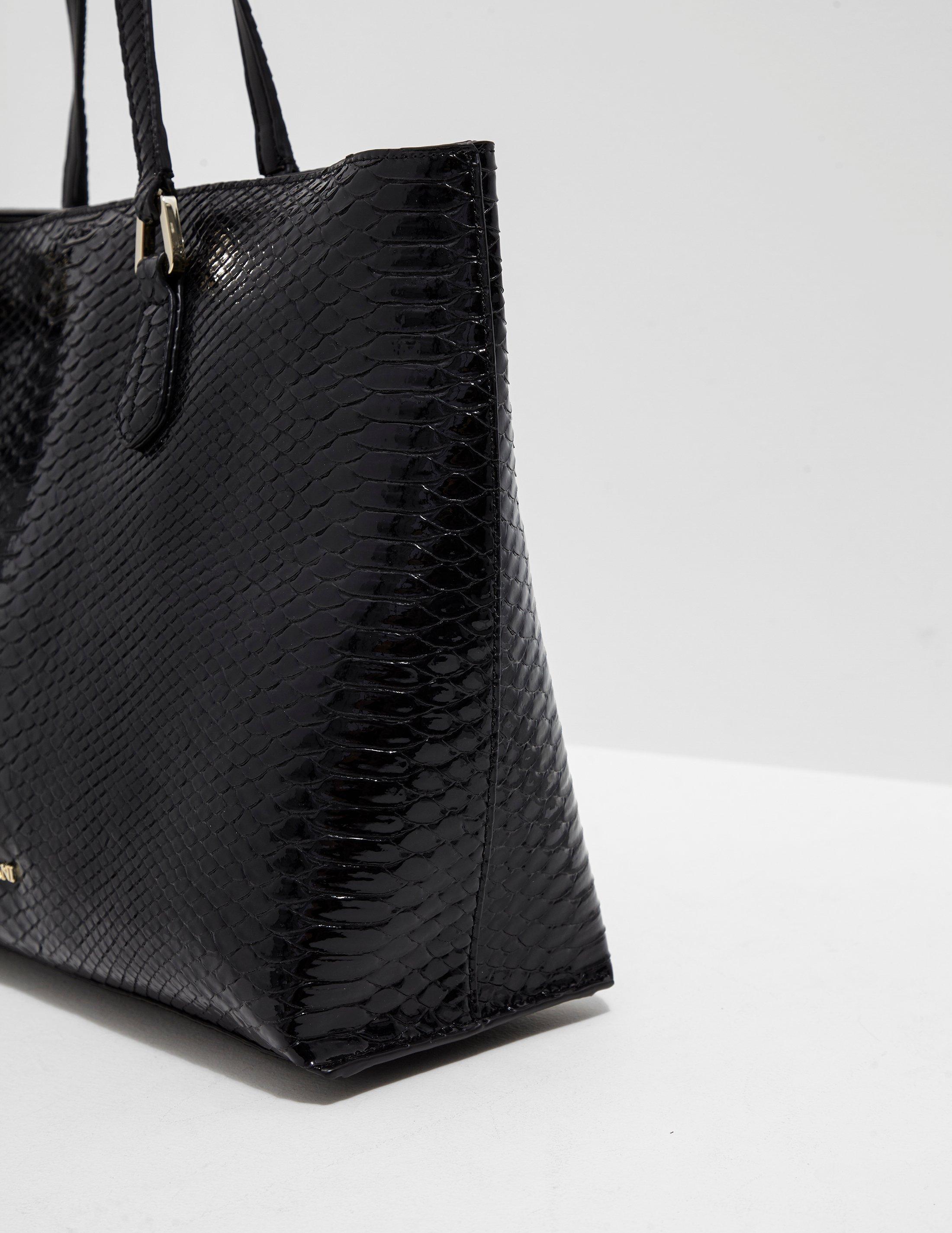 snakeskin bag black