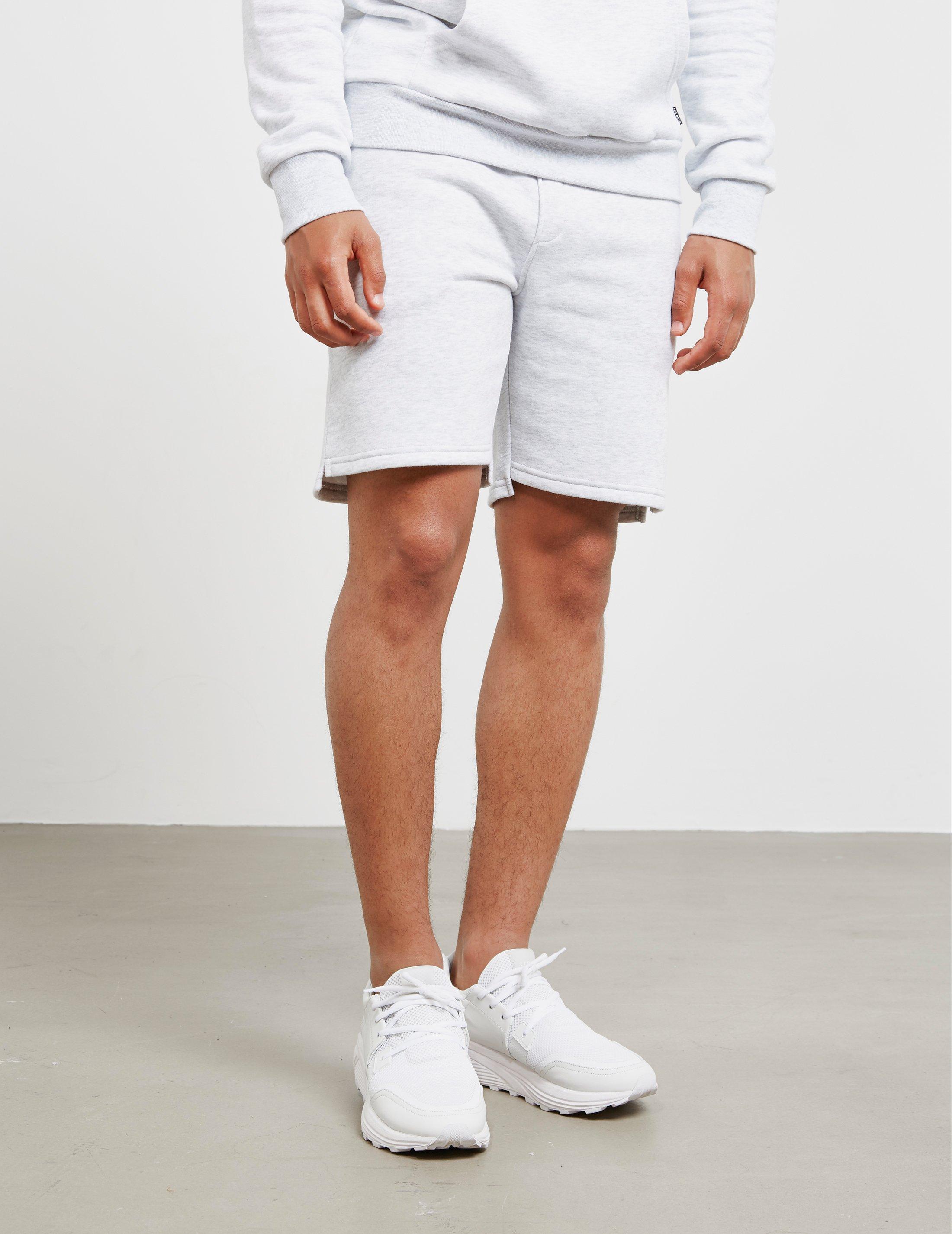 mens white fleece shorts