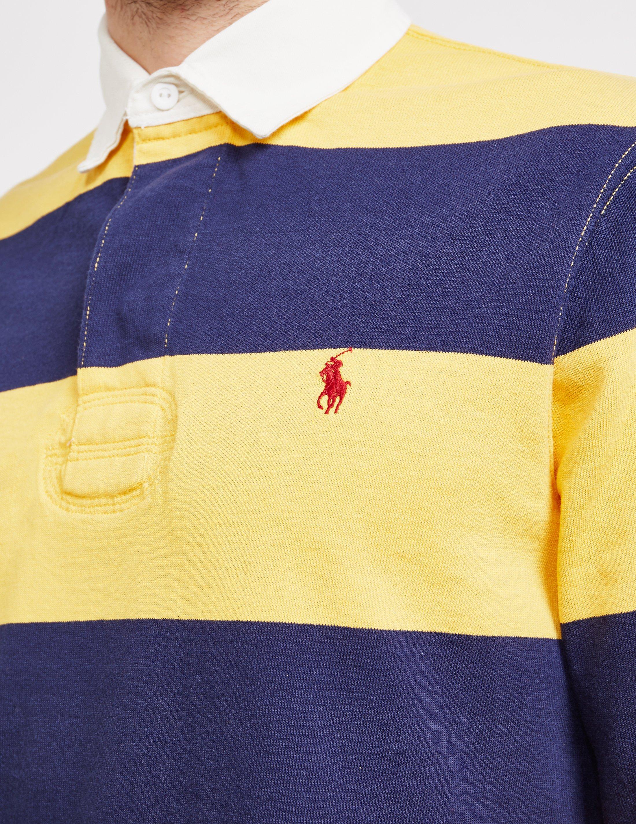 blue and yellow ralph lauren polo shirt