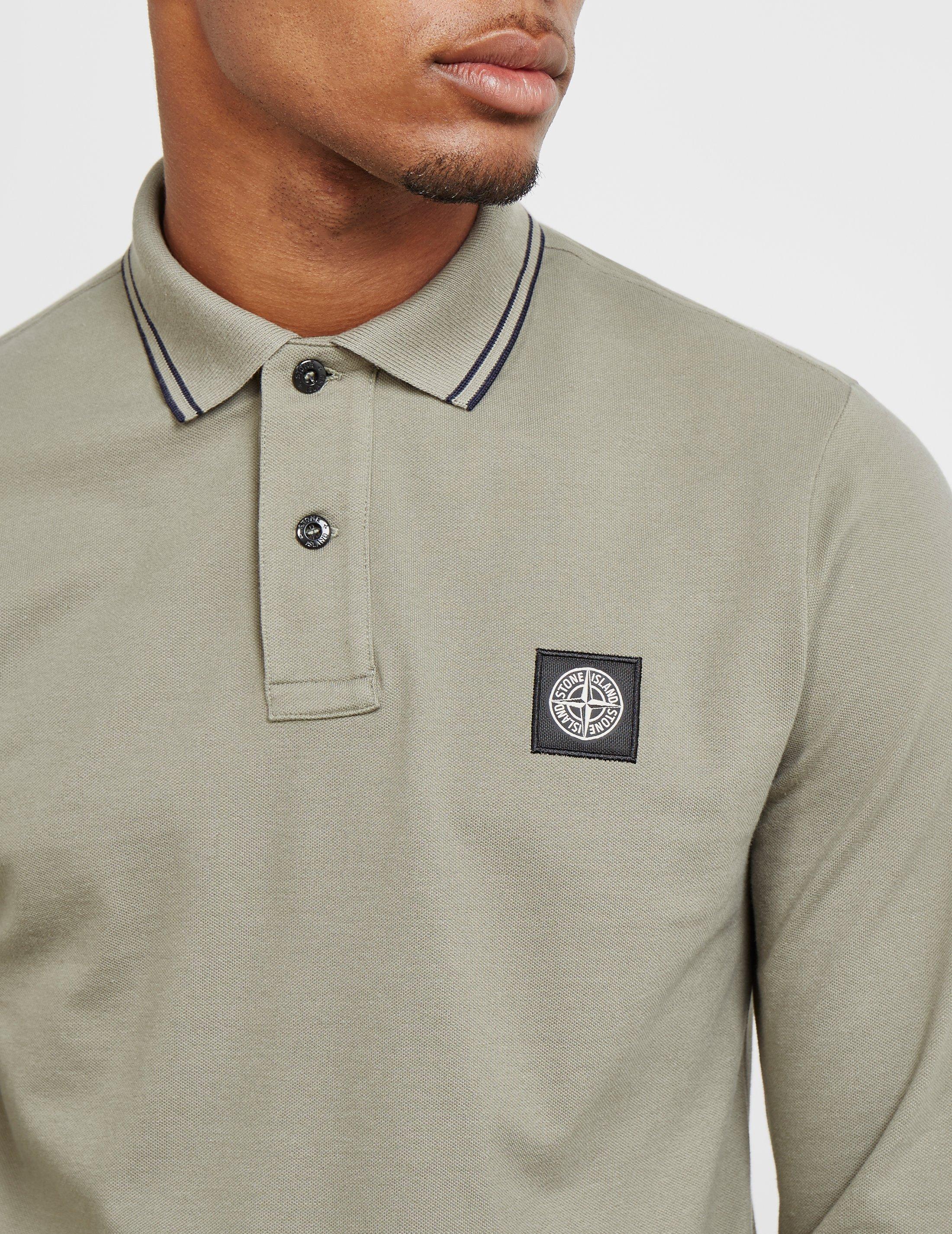 Stone Island Cotton Mens Slim Long Sleeve Polo Shirt Olive in Green for Men  | Lyst